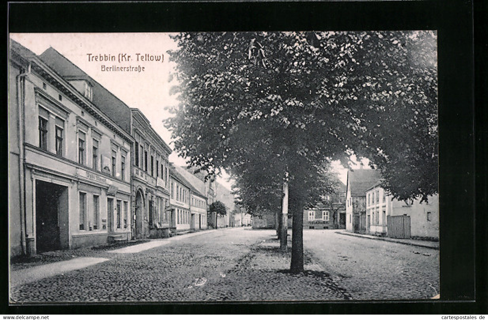 AK Trebbin /Kr. Teltow, Partie in der Berlinerstrasse mit Haus Willi Albrecht