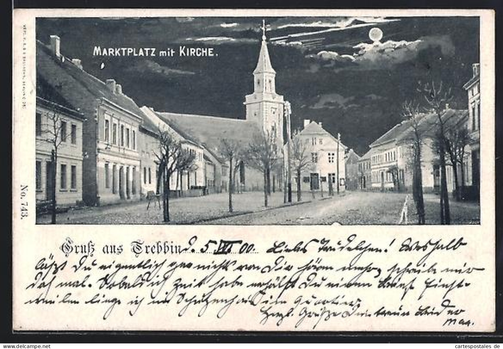 AK Trebbin, Marktplatz mit Kirche