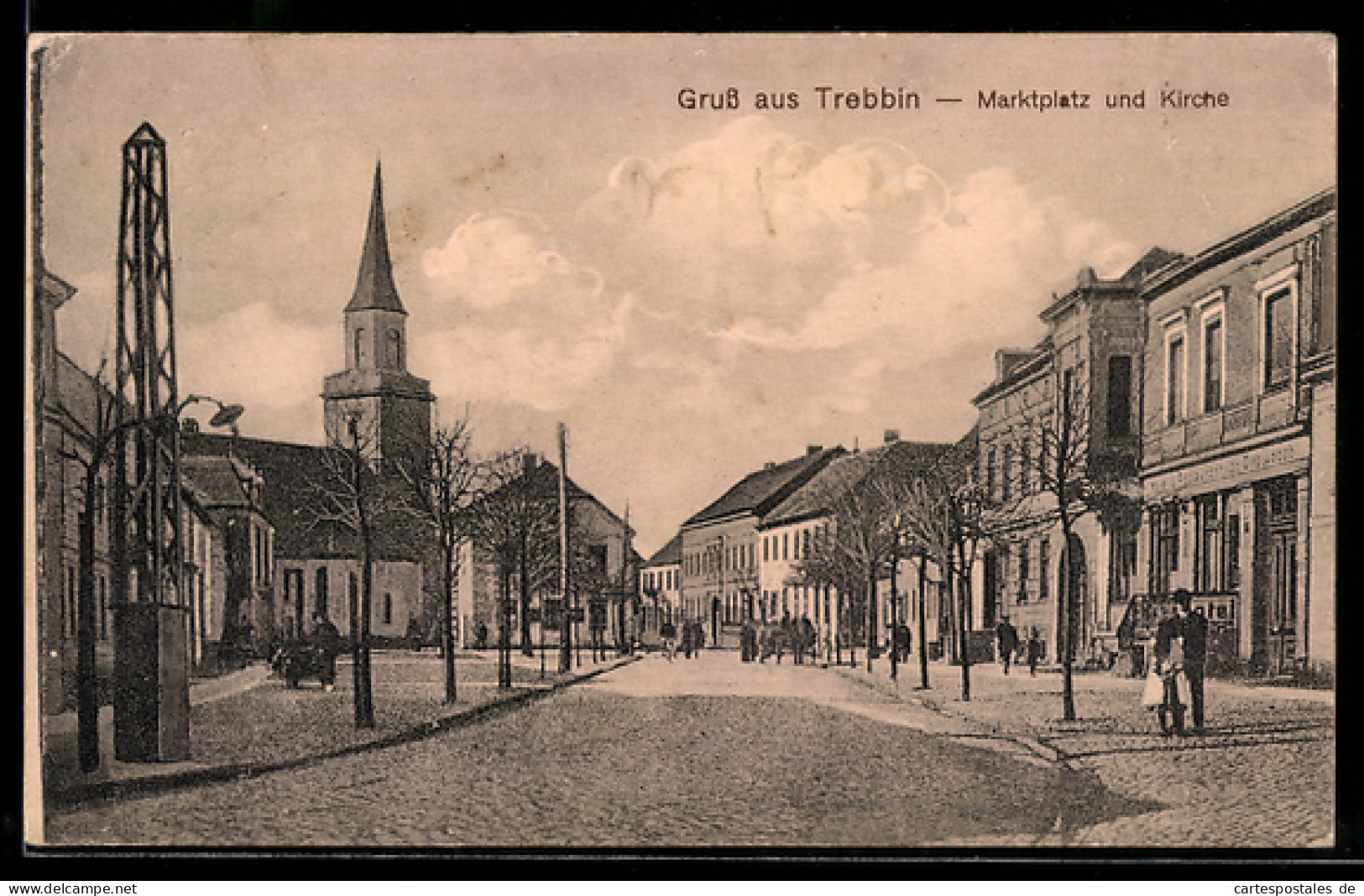 AK Trebbin, Marktplatz mit Kirche