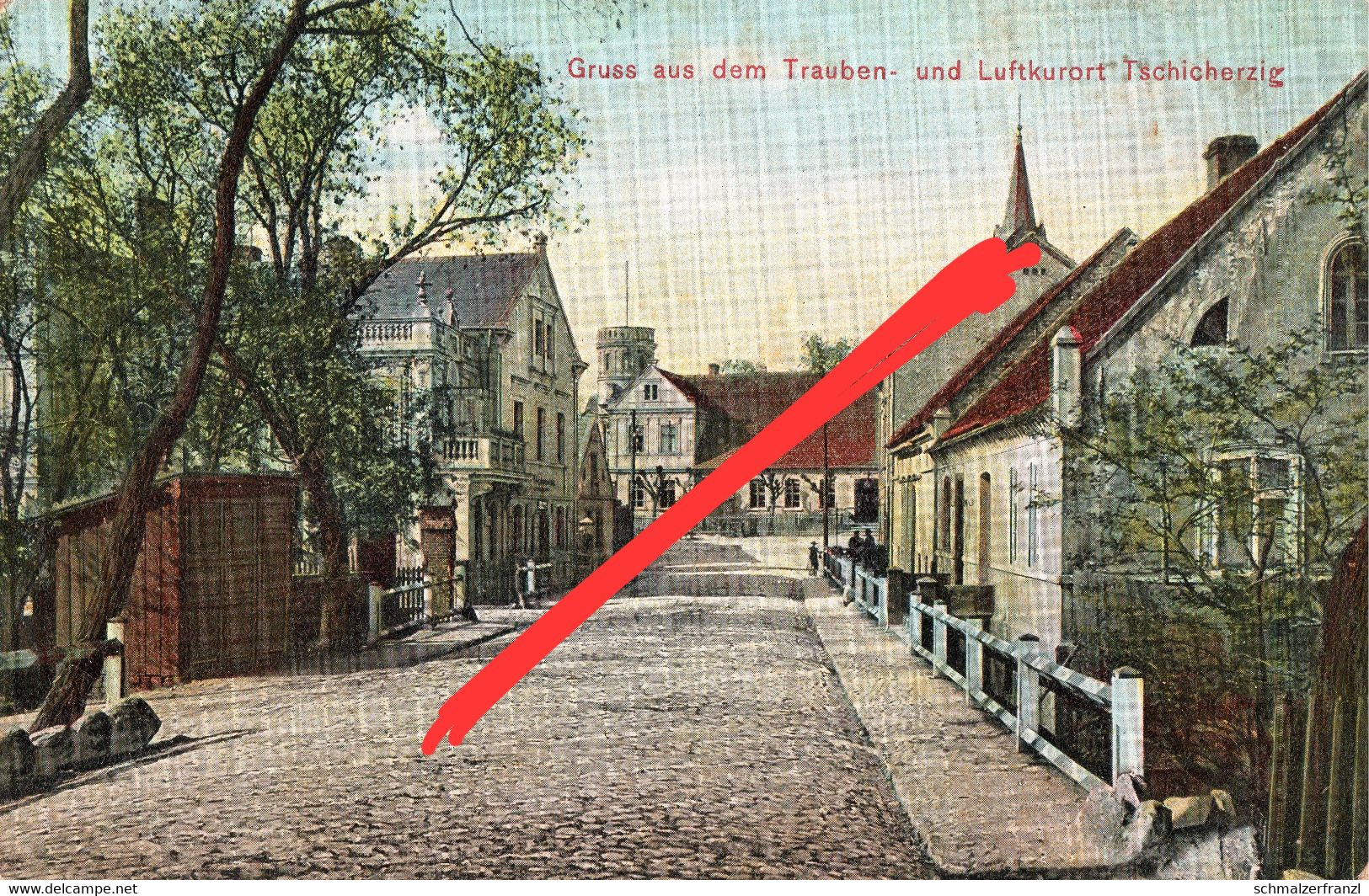 AK Tschichertzig Oder Odereck Tschicherzig Cigacice a Züllichau Sulechow Grünberg Zielona Gora Rothenburg Czerwiensk