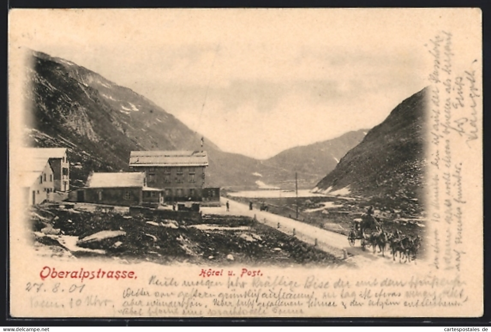 AK Tujetsch, Oberalppass, Oberalpstrasse, Hotel u. Post