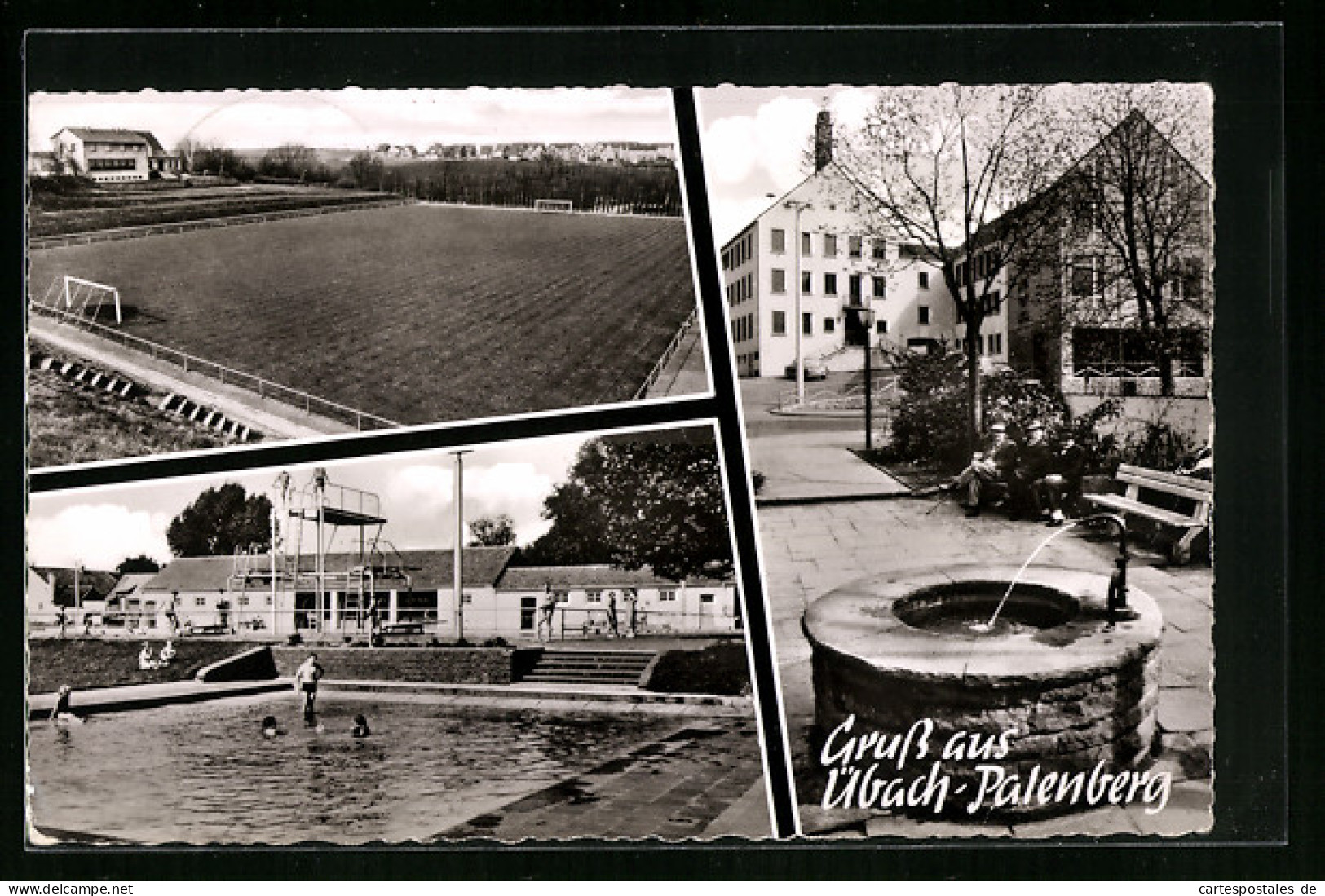 AK Übach-Palenberg, Sportplatz, Schwimmbad, Brunnen