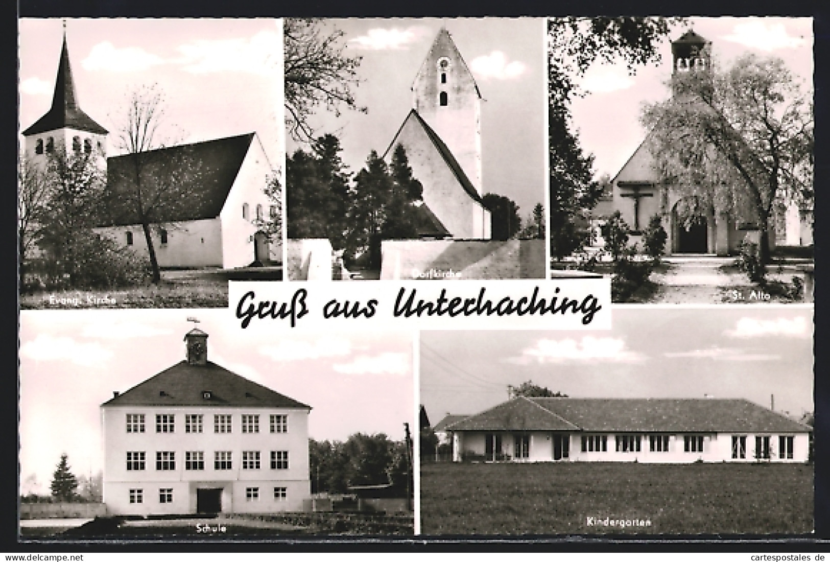 AK Unterhaching, Schule, Kindergarten, St. Alto und Dorfkirche