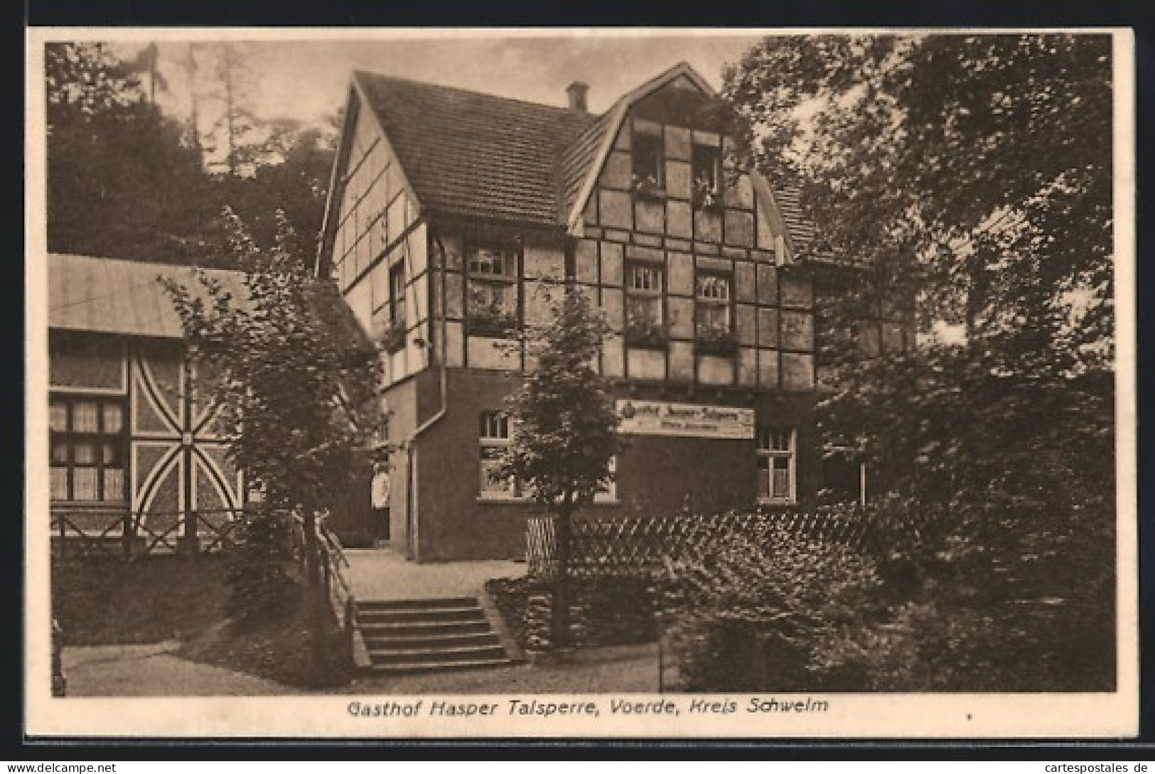AK Voerde, Blick zum Gasthaus Hasper Talsperre
