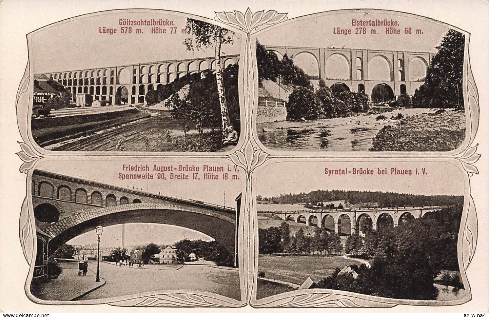 AK Vogtland Brücken Sachsen Vogtland ungelaufen Postkarte Panorama