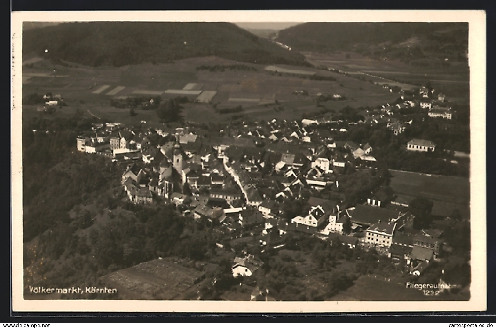 AK Völkermarkt /Kärnten, Ortsansicht von oben