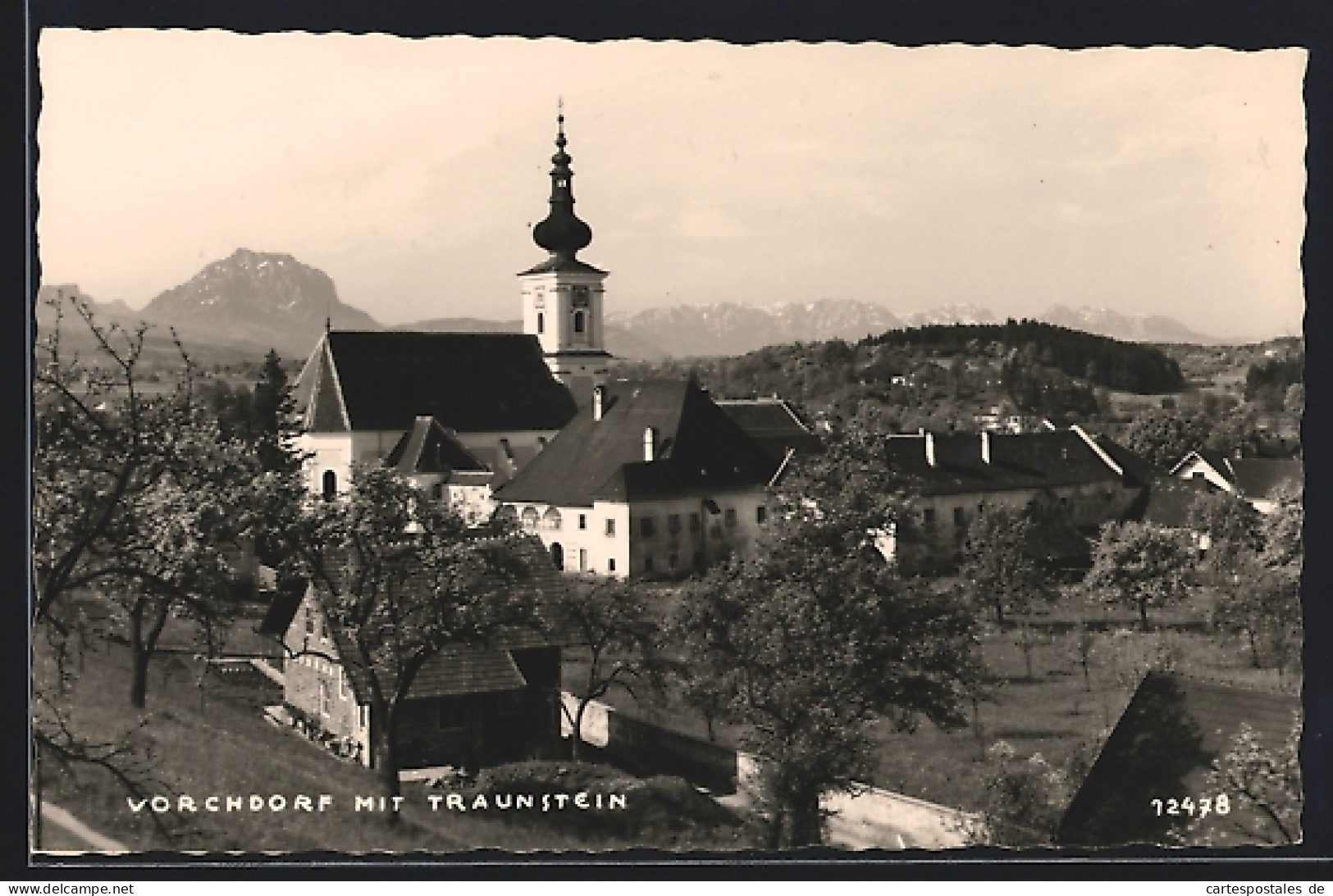 AK Vorchdorf, Ortsansicht mit Traunstein