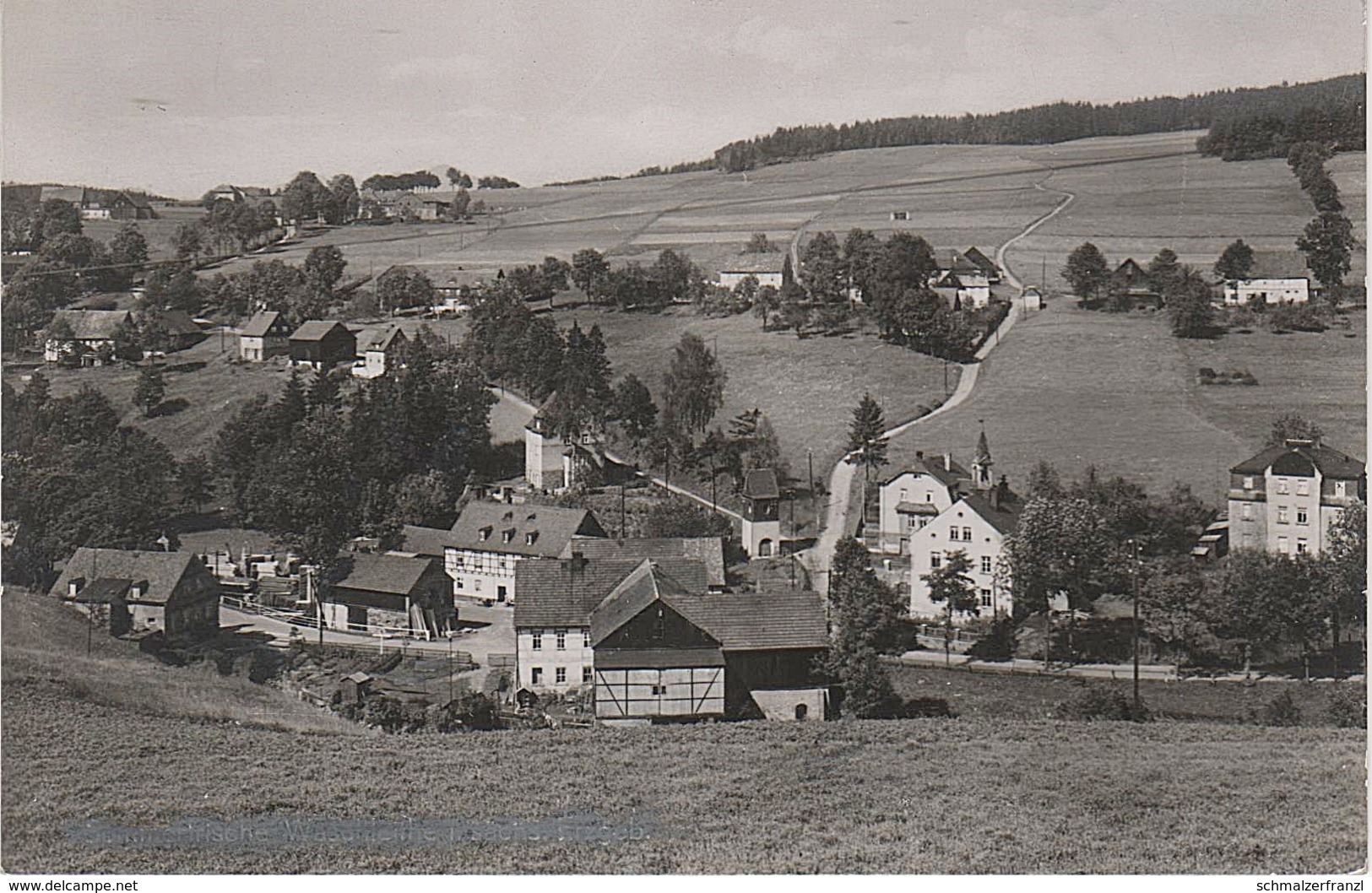 AK Waschleithe a Schwarzenberg Aue Grünhain Elterlein Annaberg Vogel Stempel Auflage Druckgenehmigung Vorlagekarte DDR