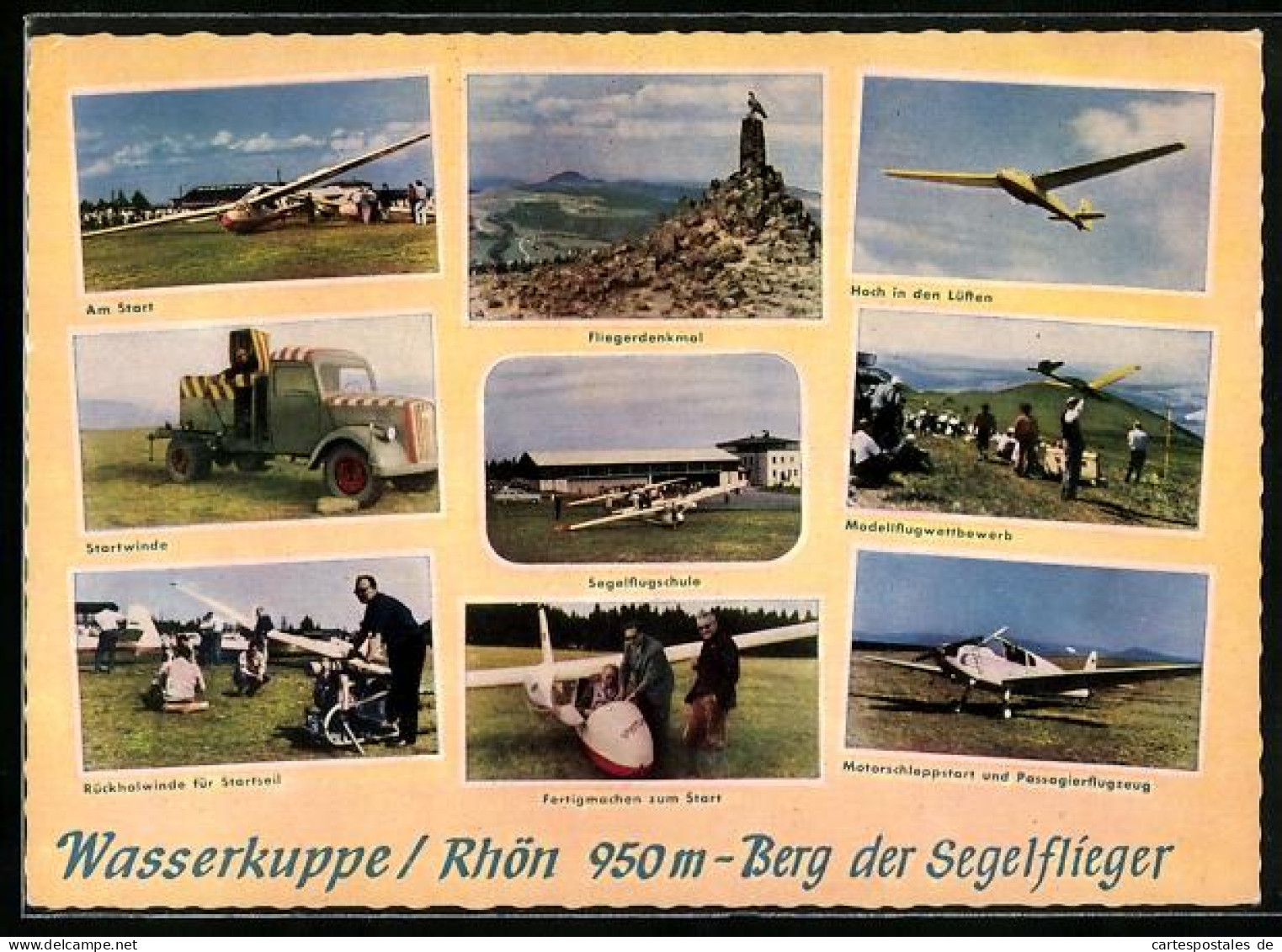 AK Wasserkuppe /Rhön, Segelflugschule, Modellflugwettbewerb