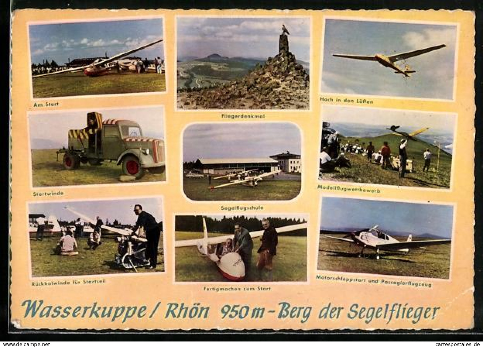 AK Wasserkuppe /Rhön, Segelflugschule, Modellflugwettbewerb