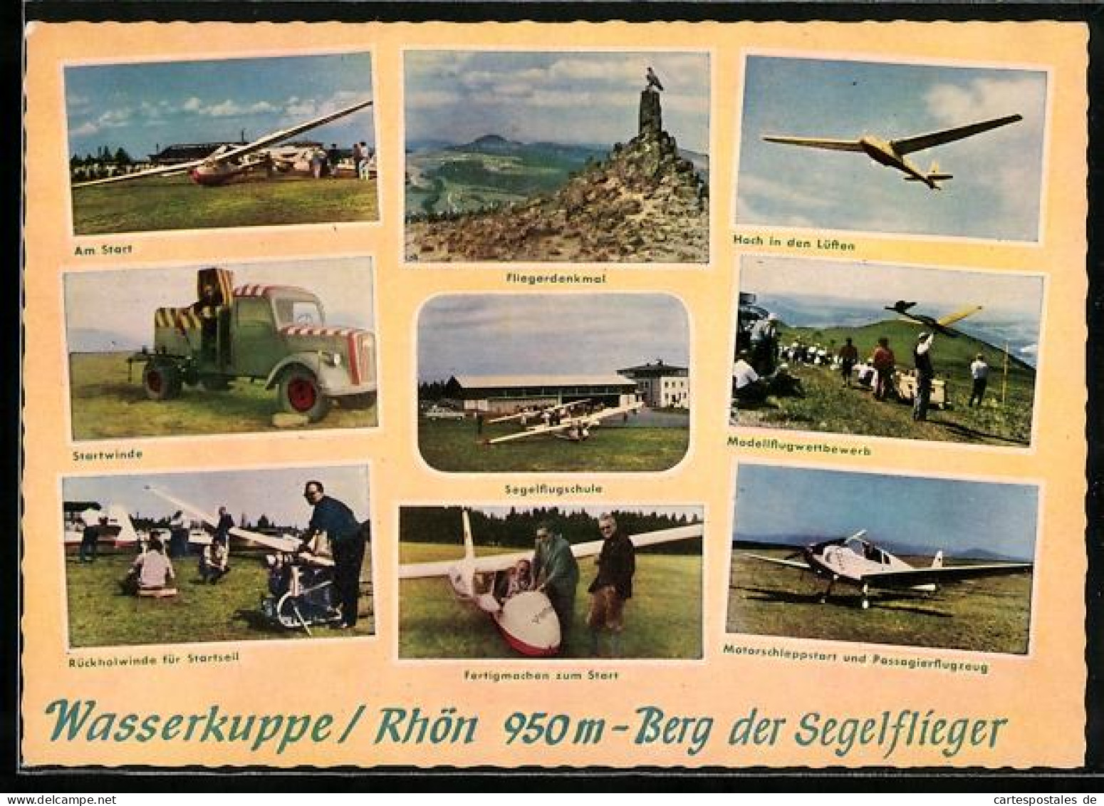 AK Wasserkuppe /Rhön, Segelflugschule, Modellflugwettbewerb