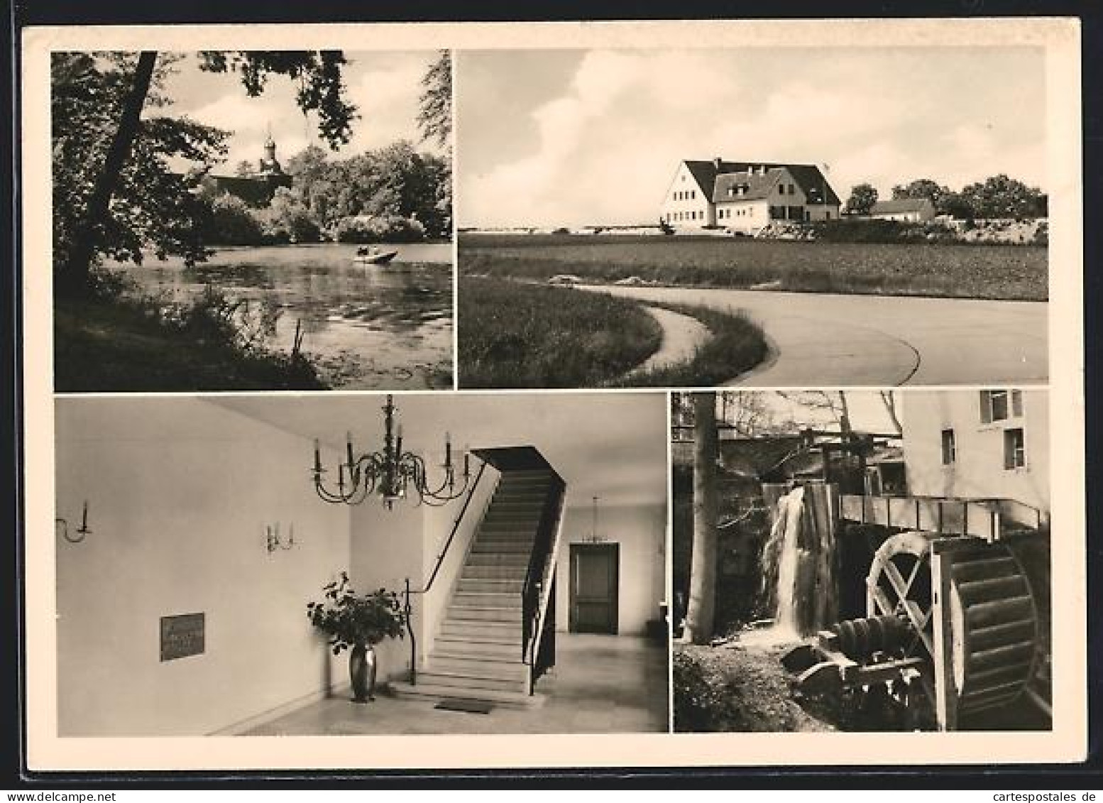 AK Wegberg /Erkelenz, Europa-Jugendherberge aussen und innen mit Wasserrad