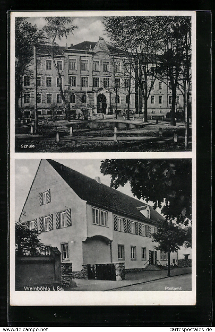 AK Weinböhla i. Sa., Schule und Postamt