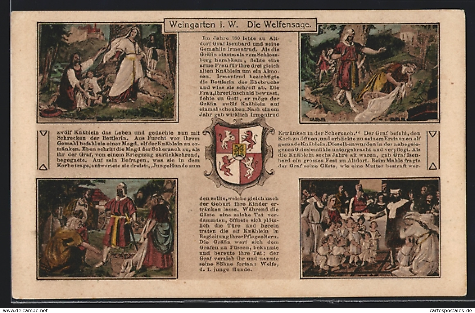 AK Weingarten i. W., Szenen aus der Welfensage