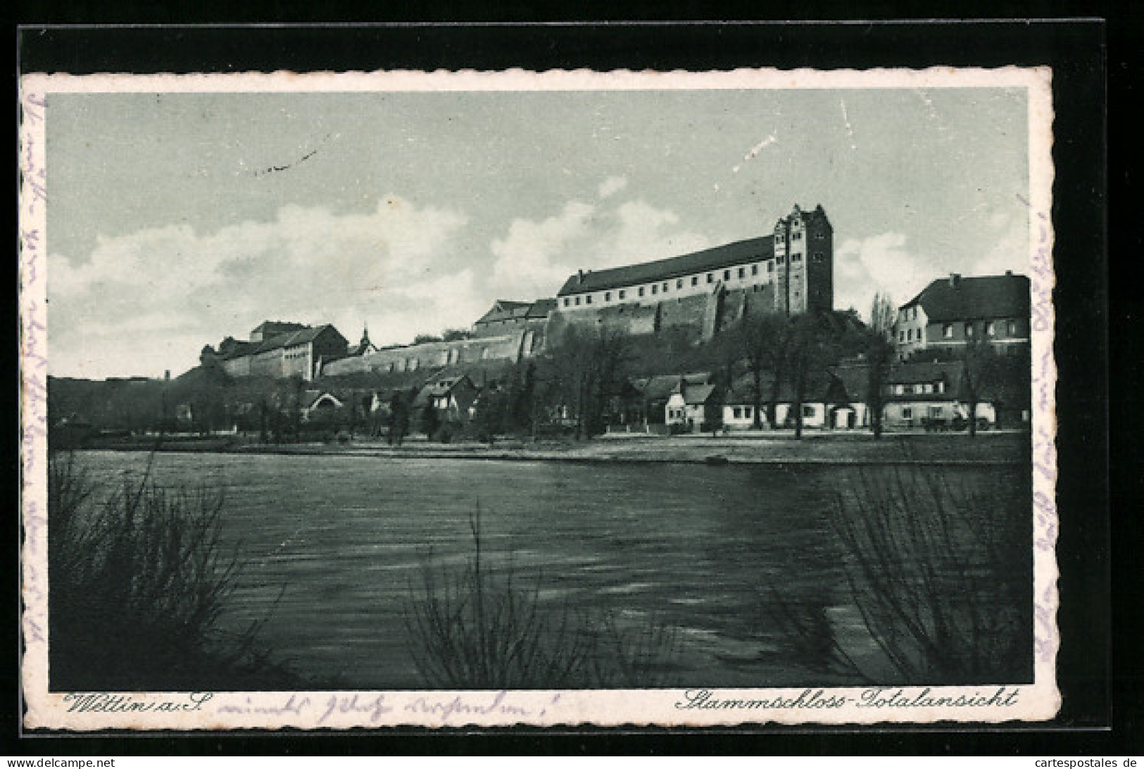 AK Wettin a. S., Stammschloss, Totalansicht