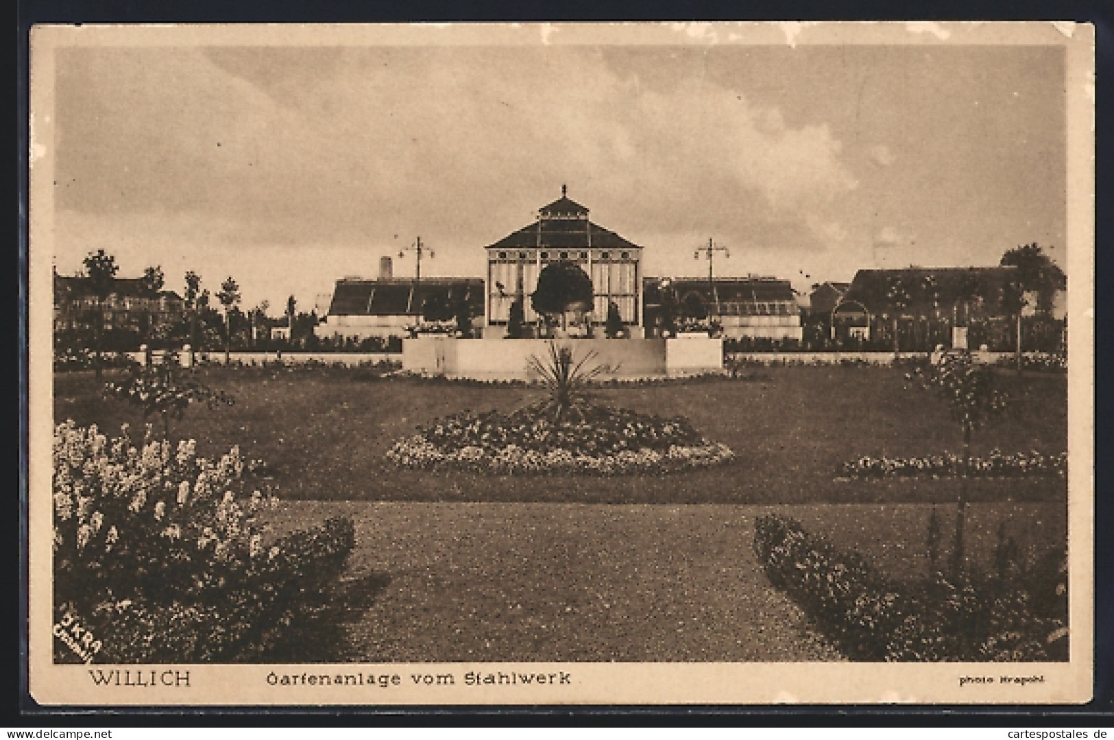 AK Willich, Gartenanlage vom Stahlwerk