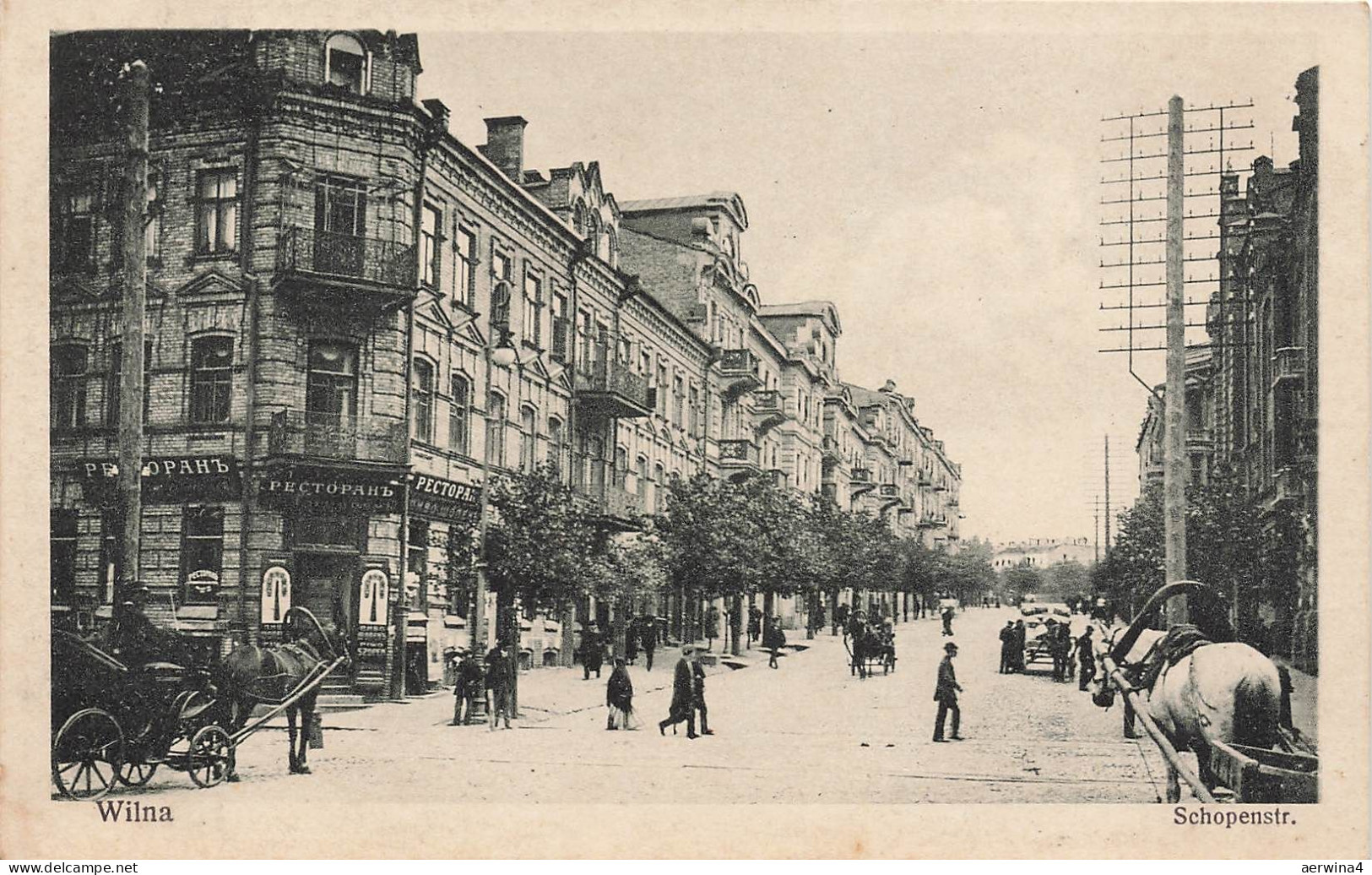 AK Wilna Vilnius Schopenstr. Straßenansicht Litauen ungelaufen Postkarte