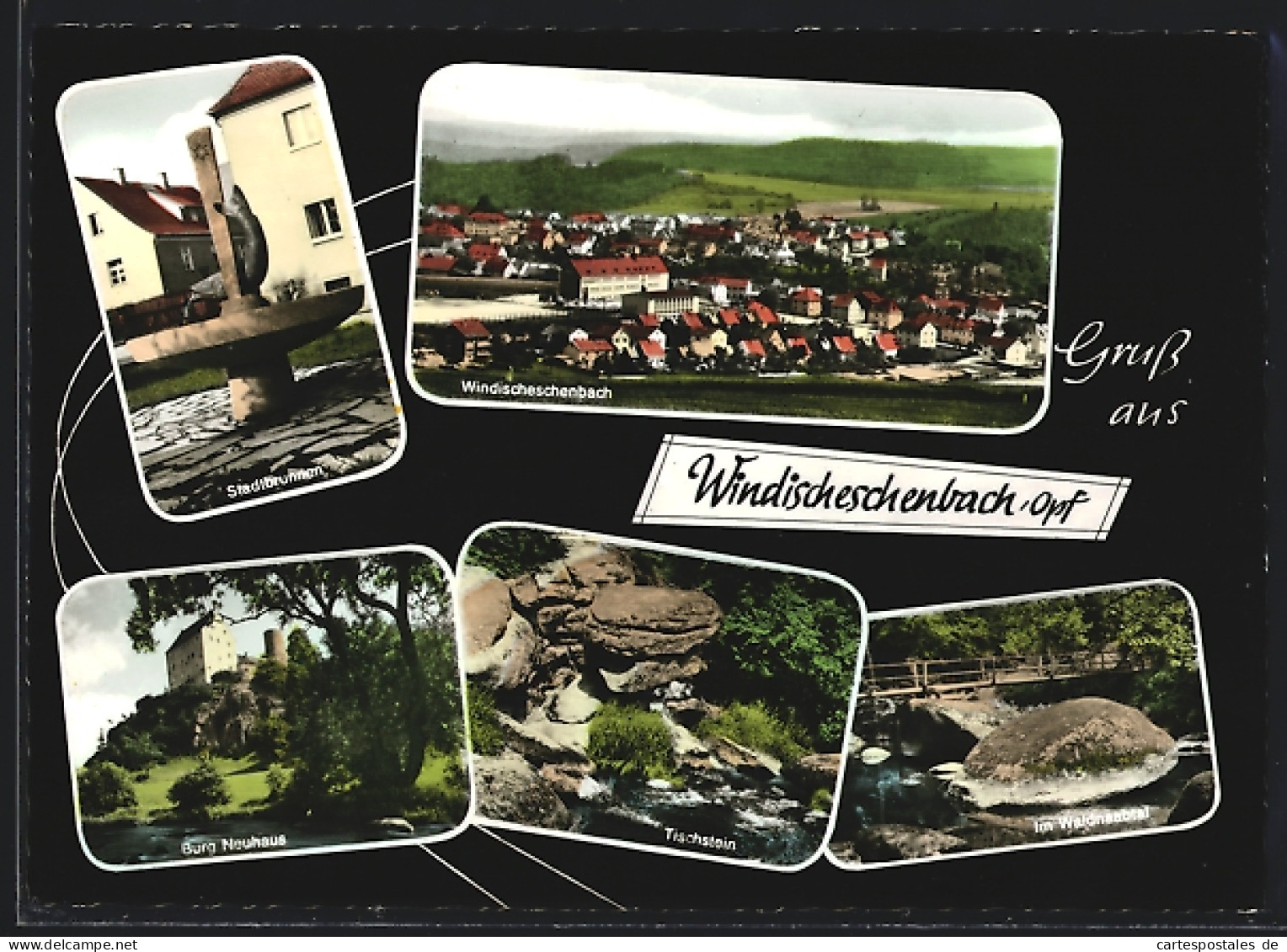 AK Windischeschenbach /Opf., Ortsansicht mit Burg Neuhaus