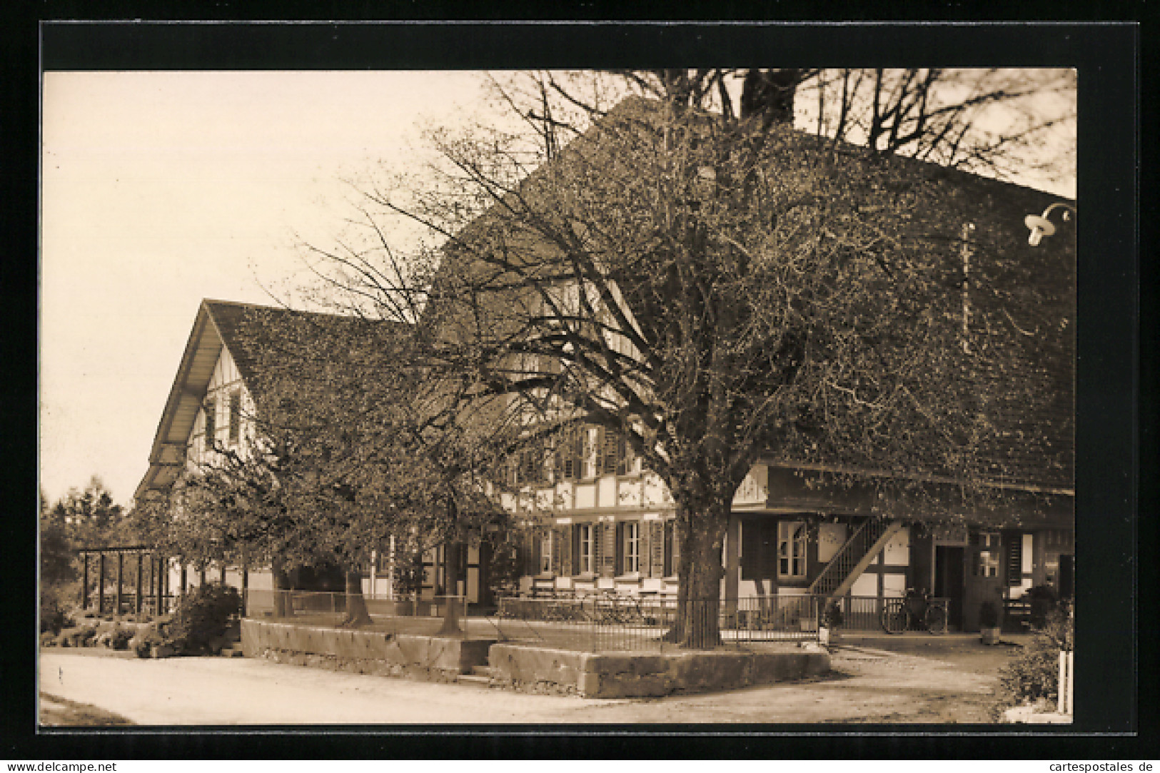AK Wohlen, Strassenpartie am Gasthof zum Kreuz