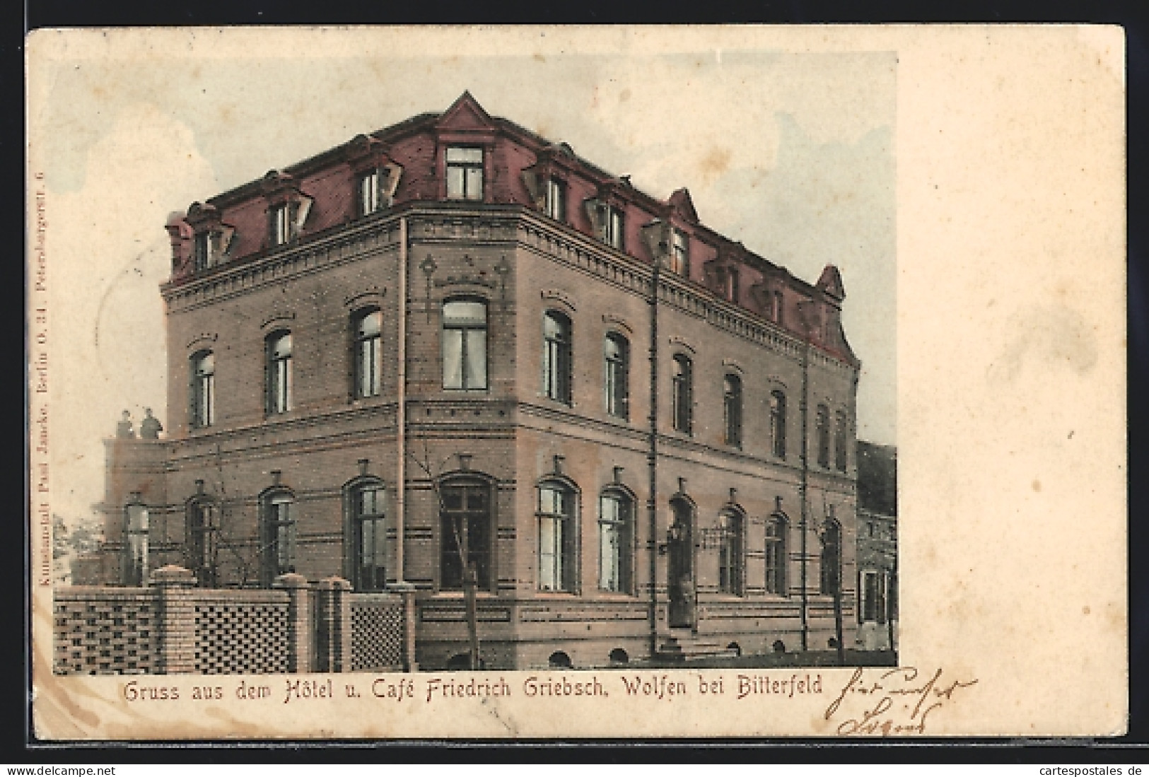 AK Wolfen bei Bitterfeld, Hotel & Cafe Friedrich Griebsch
