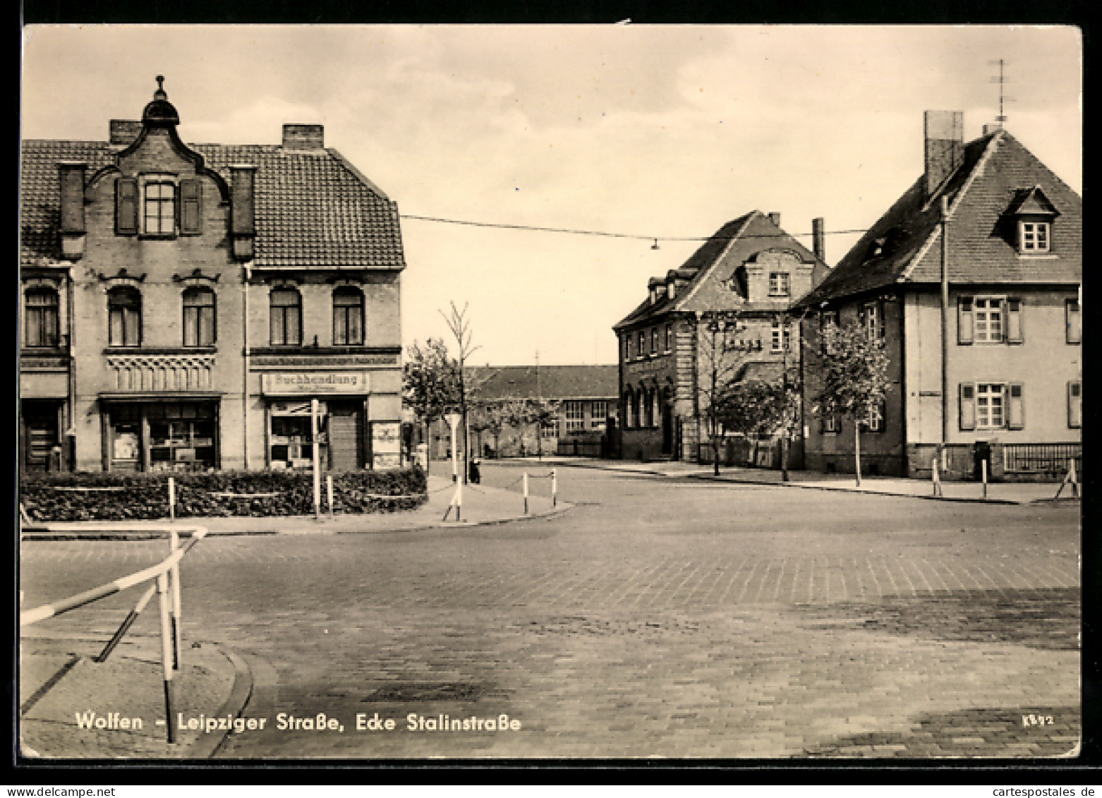 AK Wolfen, Leipziger Strasse Ecke Stalinstrasse