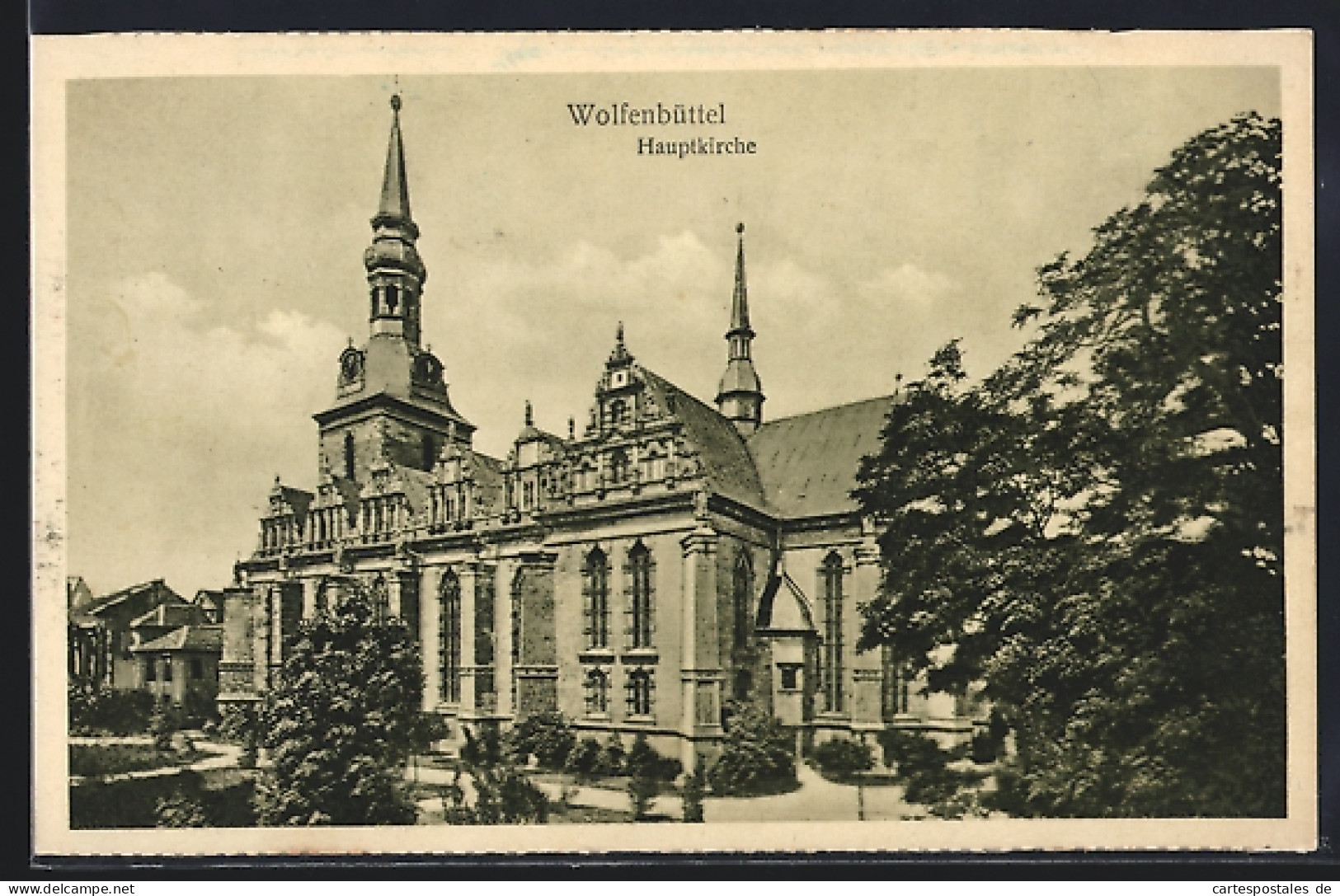 AK Wolfenbüttel, Hauptkirche mit Park