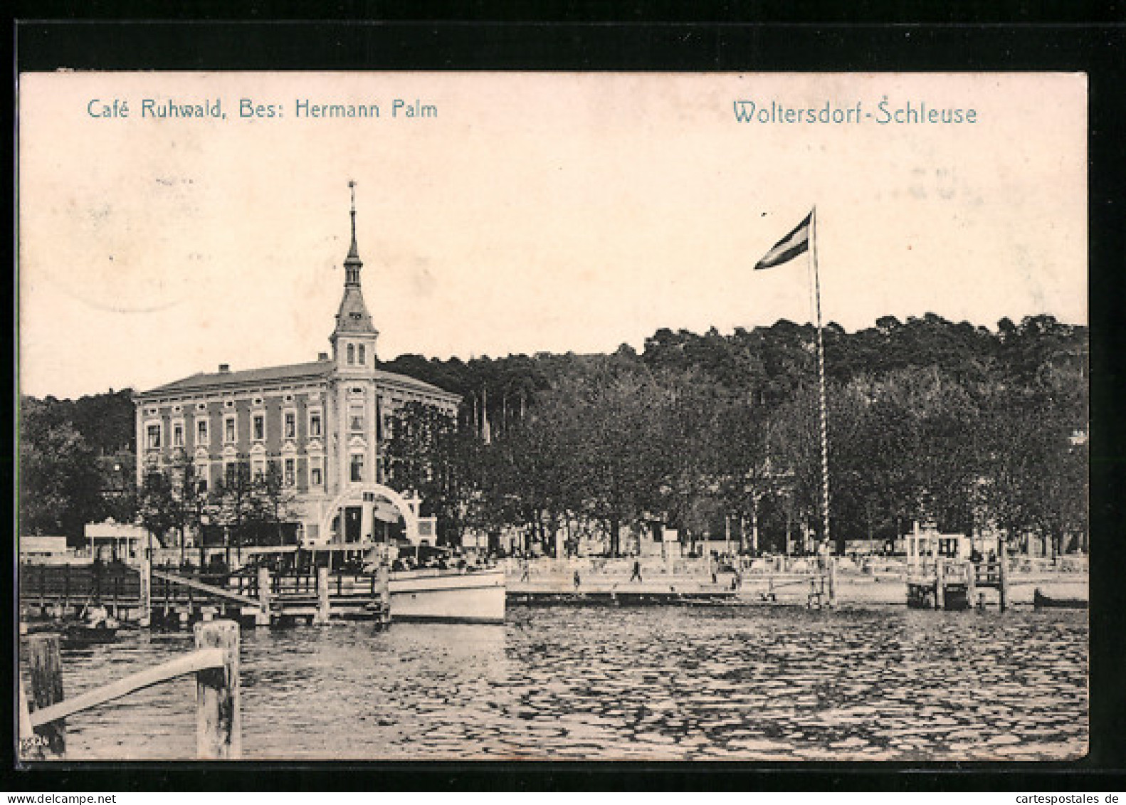 AK Woltersdorf, Cafe Ruhwald an der Woltersdorf-Schleuse