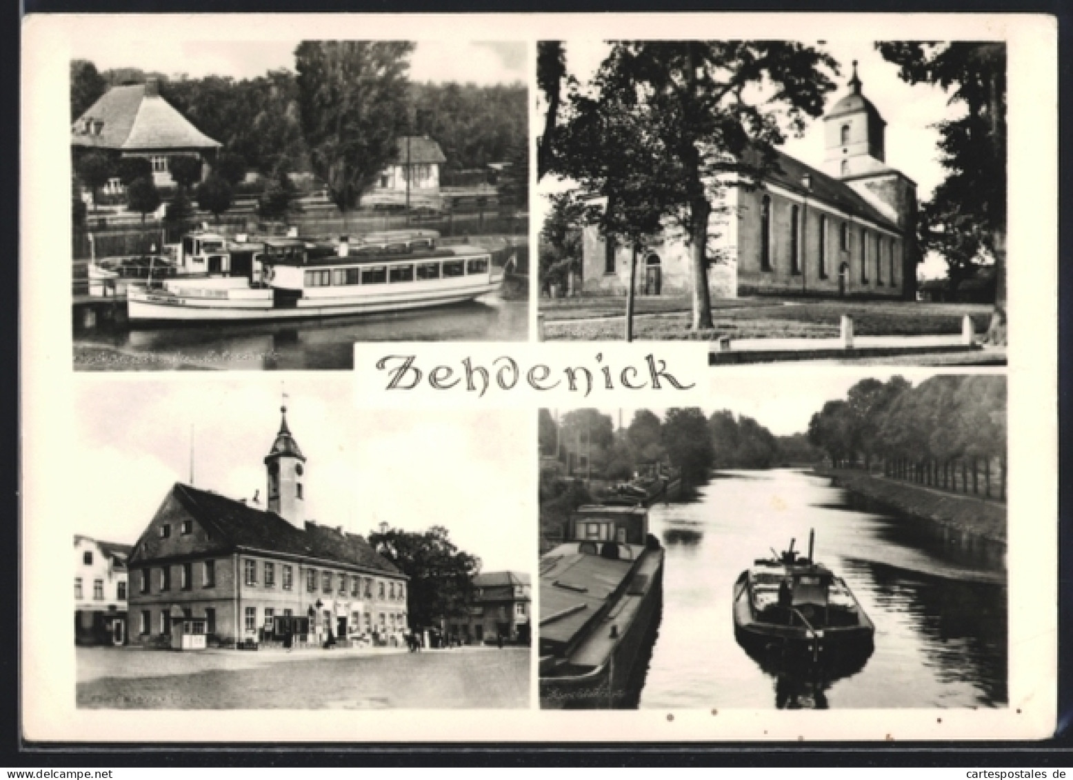AK Zehdenick, Kirche, Rathaus, Schifffahrt, Kanal
