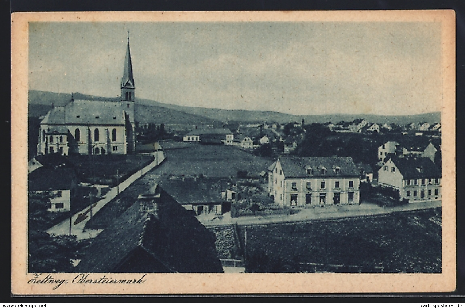 AK Zeltweg, Gesamtansicht aus der Vogelschau