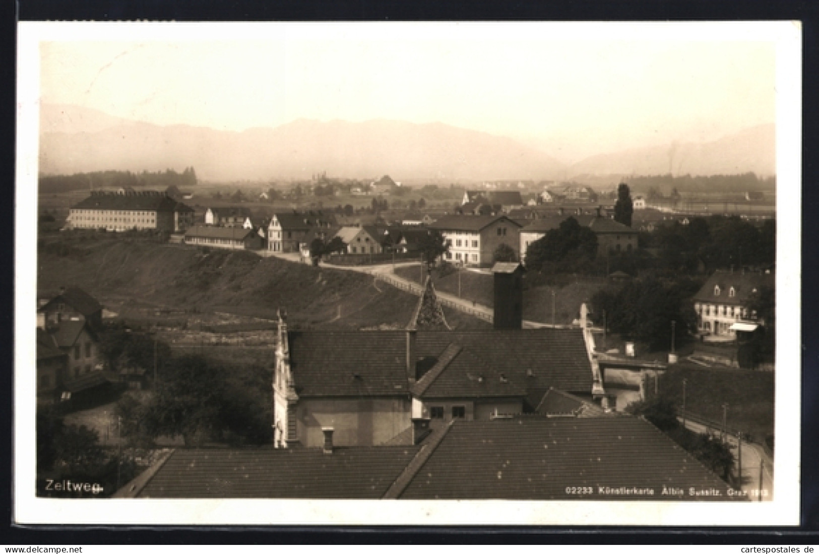 AK Zeltweg, Ortsansicht aus der Vogelschau