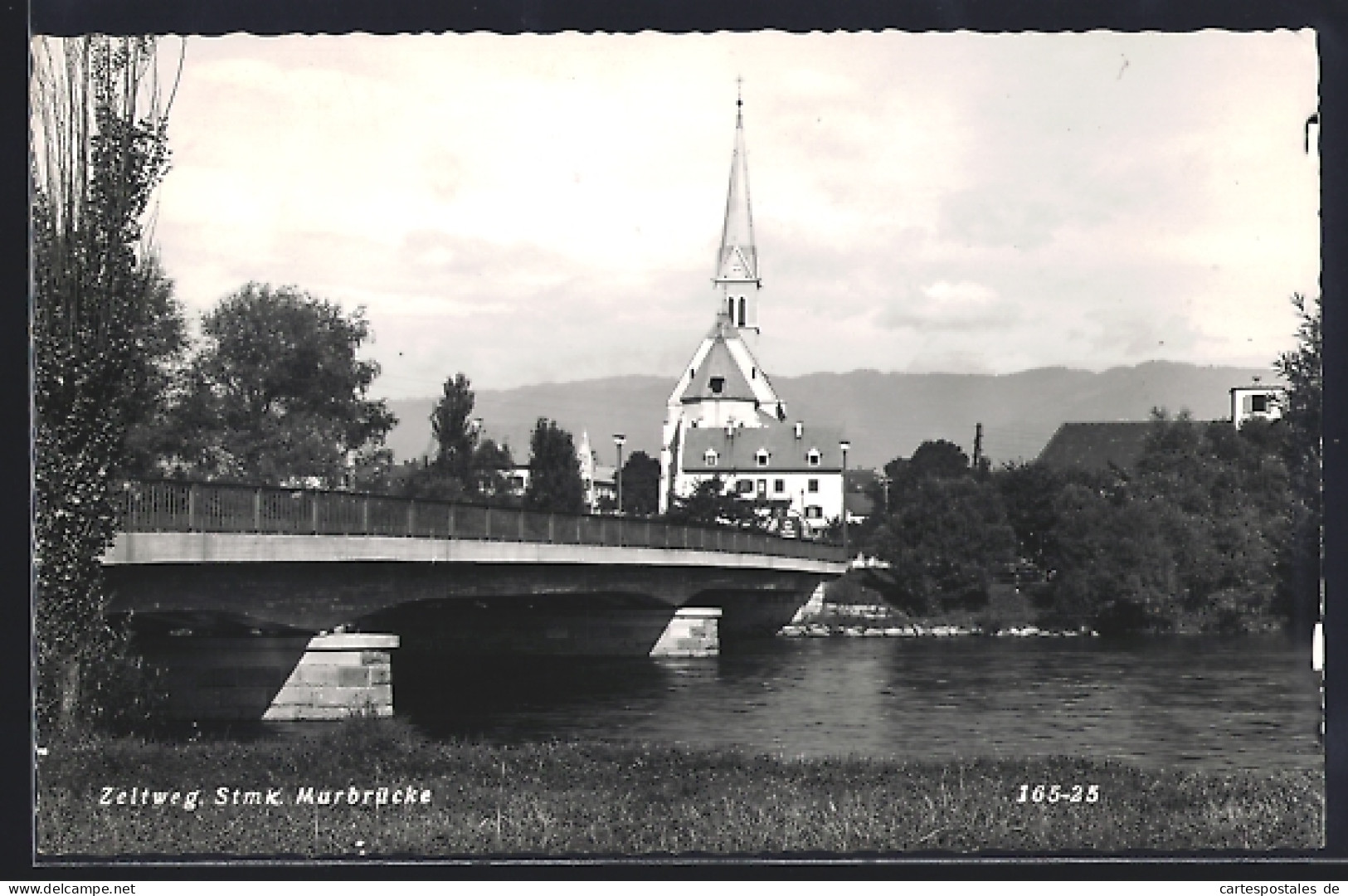 AK Zeltweg /Stmk., Kirche mit Murbrücke