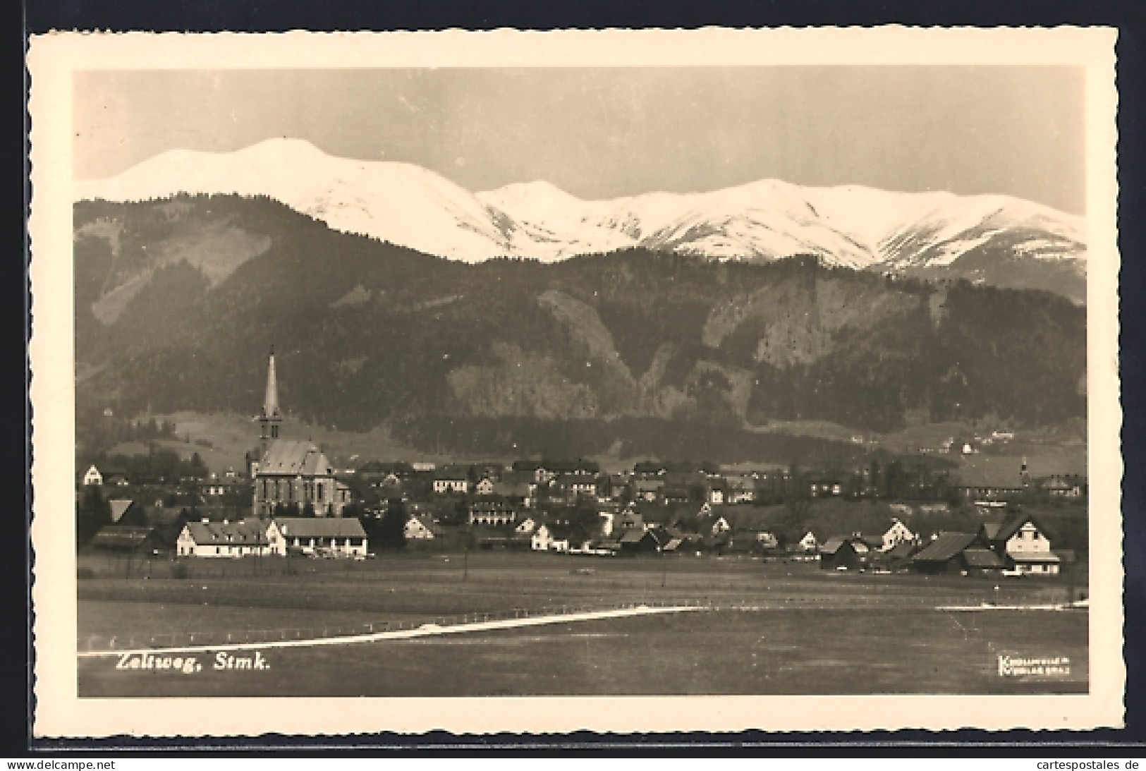 AK Zeltweg /Stmk., Teilansicht mit Kirche