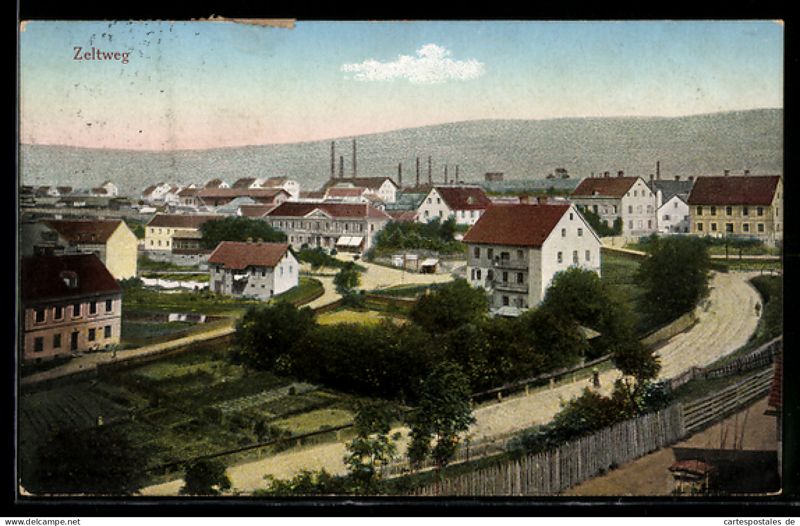 AK Zeltweg, Teilansicht mit Strassenpartie