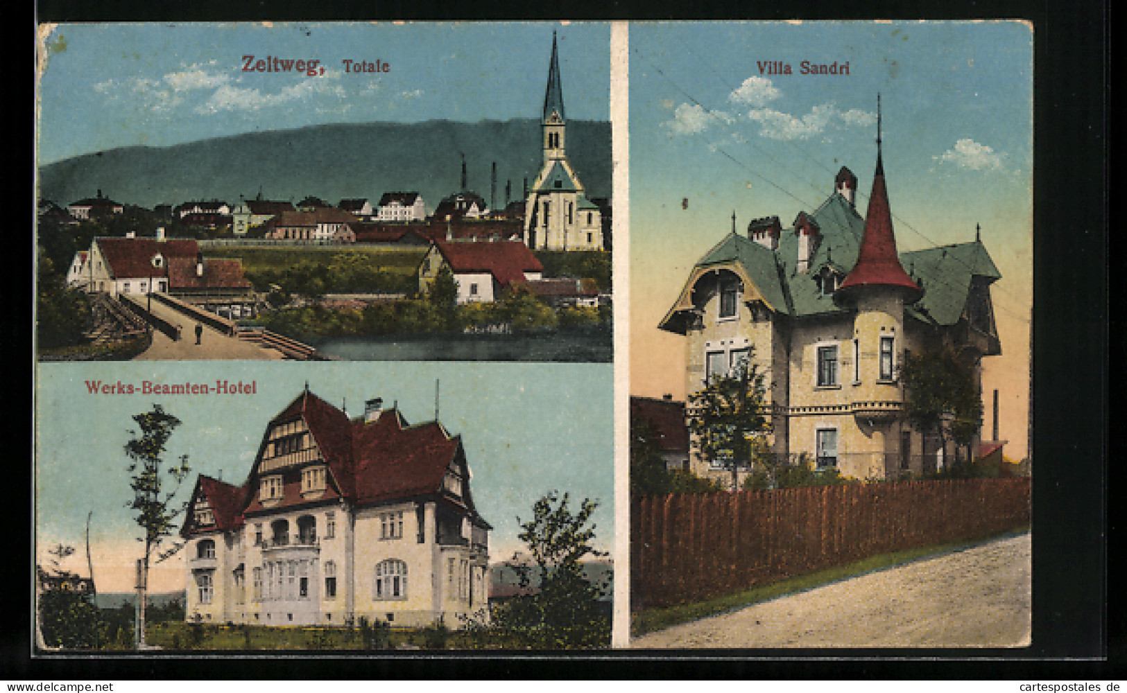 AK Zeltweg, Werks-Beamten-Hotel, Villa Sandri, Totalansicht