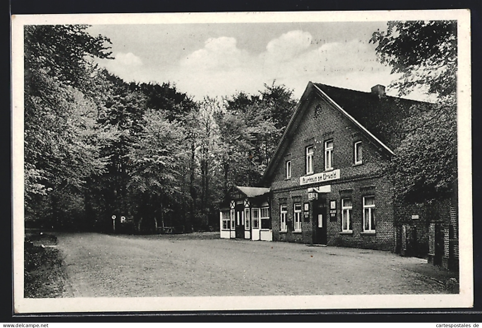 AK Zetel i. O., Gasthaus Kurhaus am Urwald, Strassenansicht