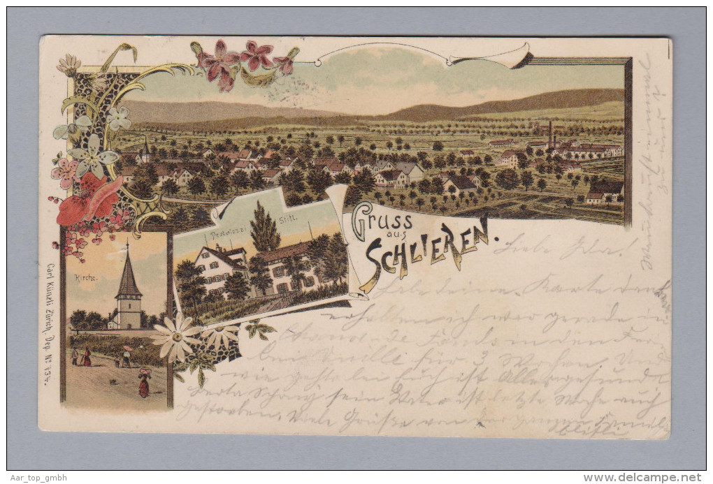AK ZH SCHLIEREN 1901-08-30 Ambulant Laufenburg litho Carl Künzli #734