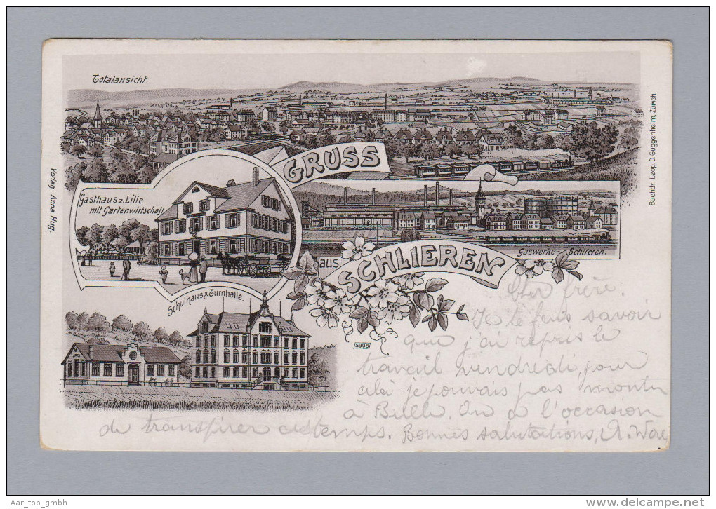 AK ZH SCHLIEREN 1907-07-20 Schlieren Litho Léop D Guggenheim