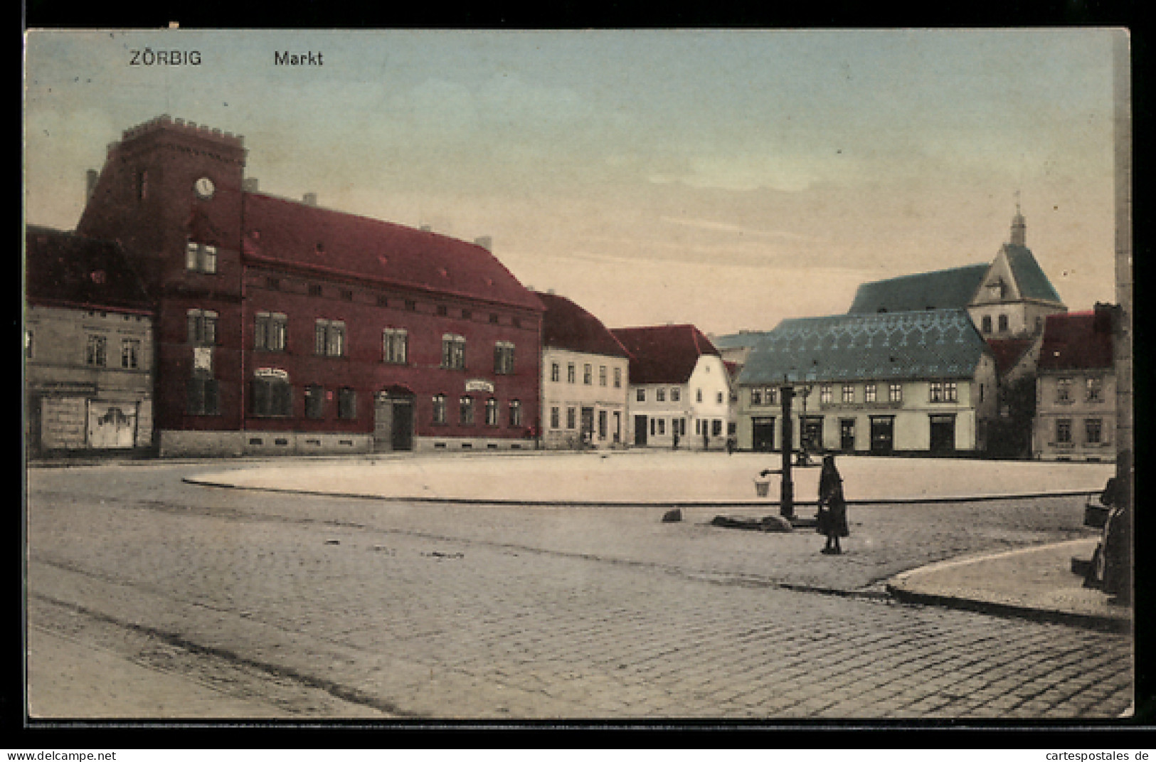 AK Zörbig, Blick auf den Marktplatz