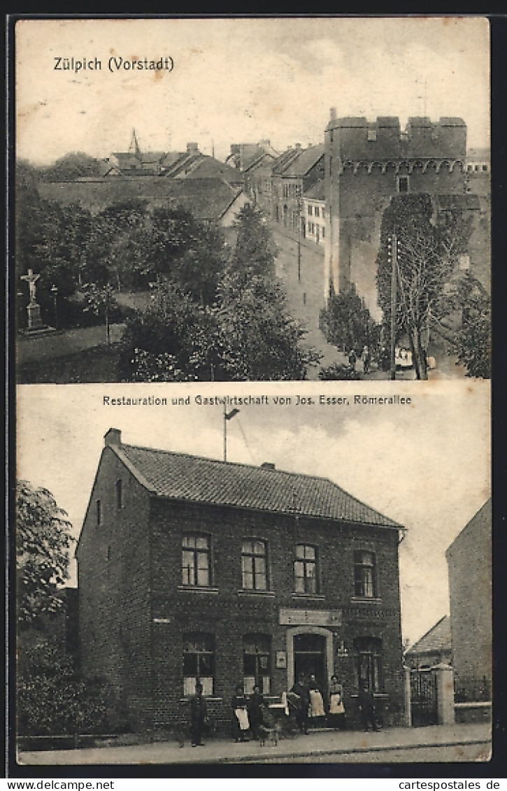 AK Zülpich, Gasthaus von Jos. Esser in der Römerallee