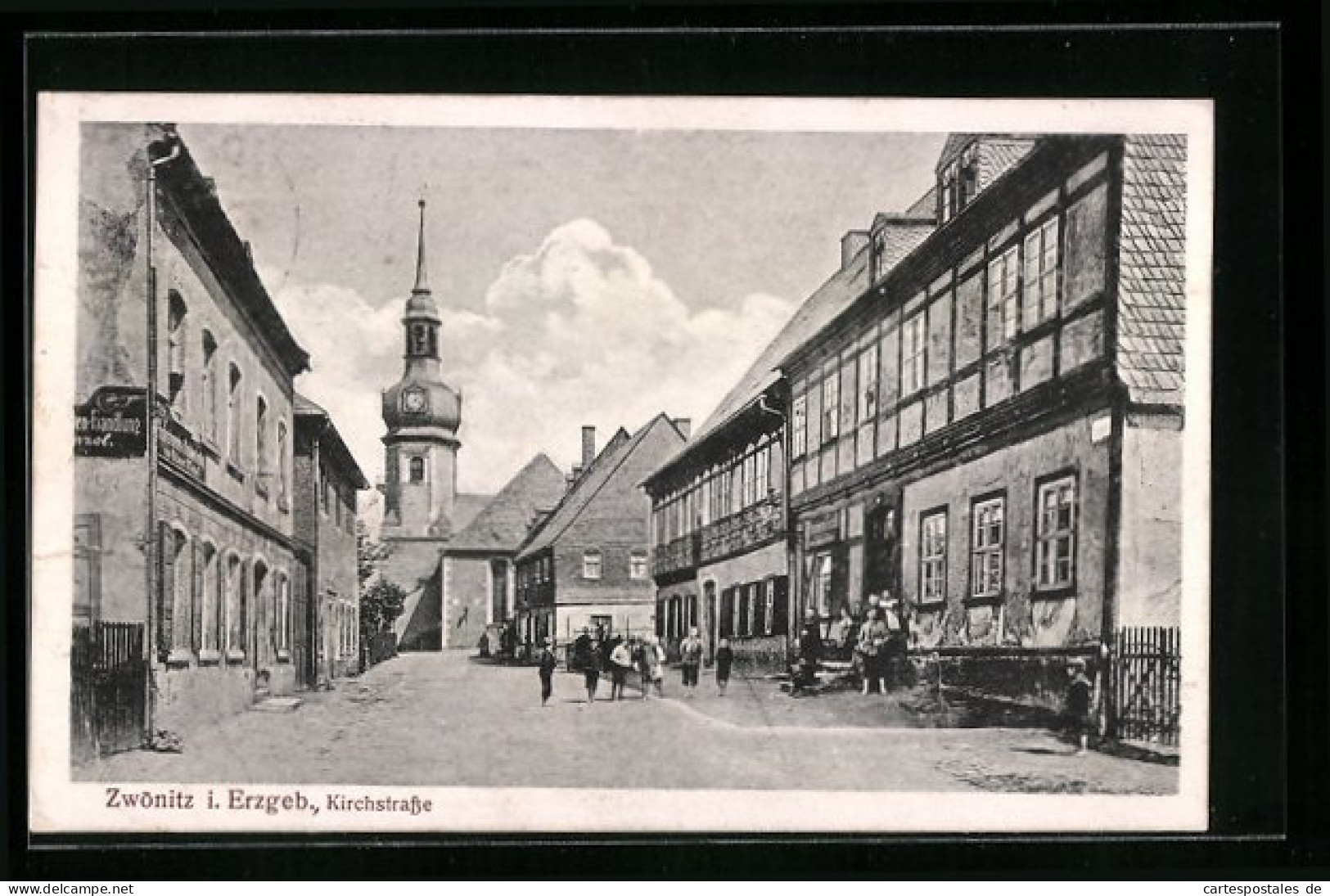 AK Zwönitz i. Erzgeb., Partie in der Kirchstrasse