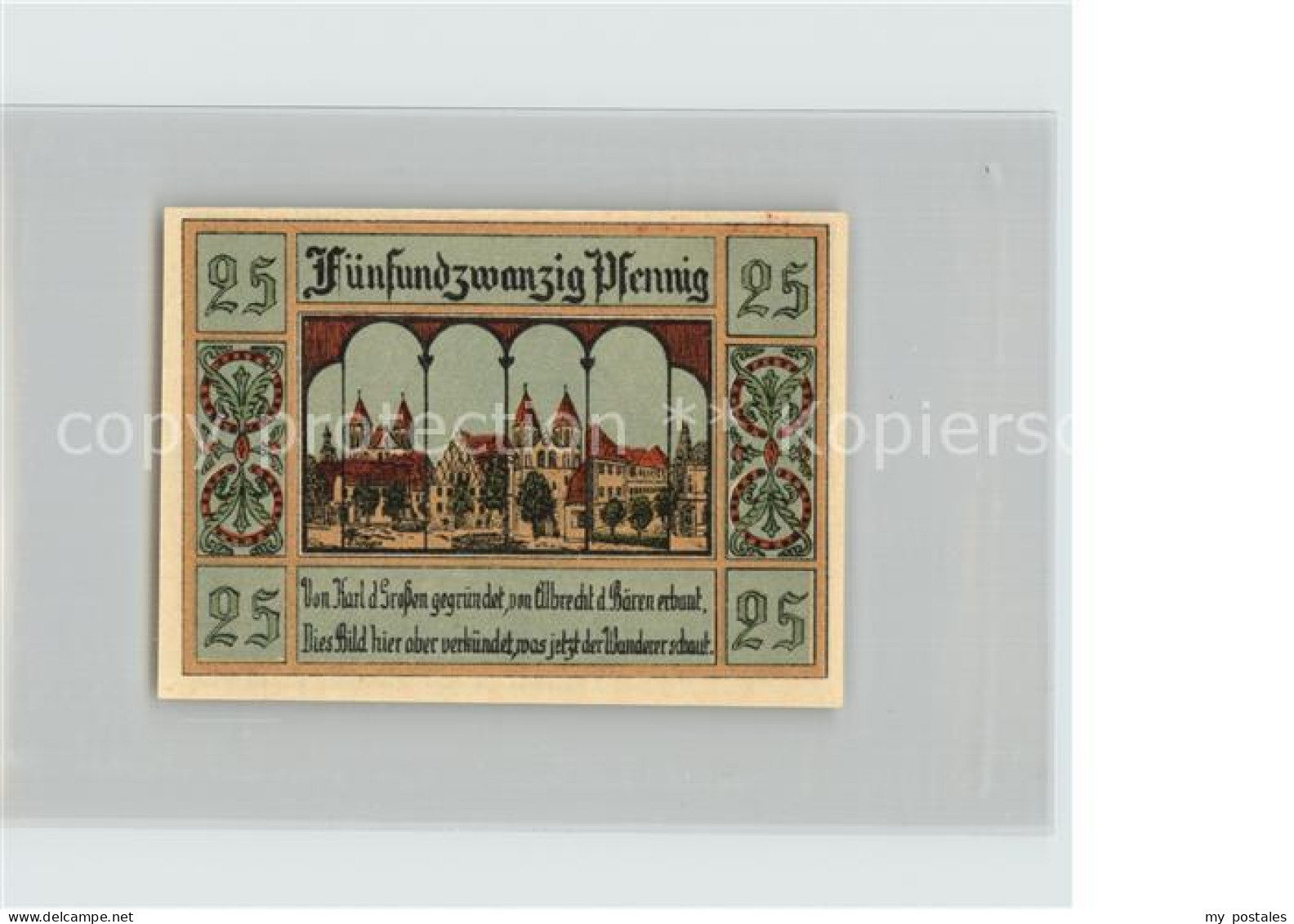 Aken Elbe 25 Pfennig Gutschein Burg Schloss