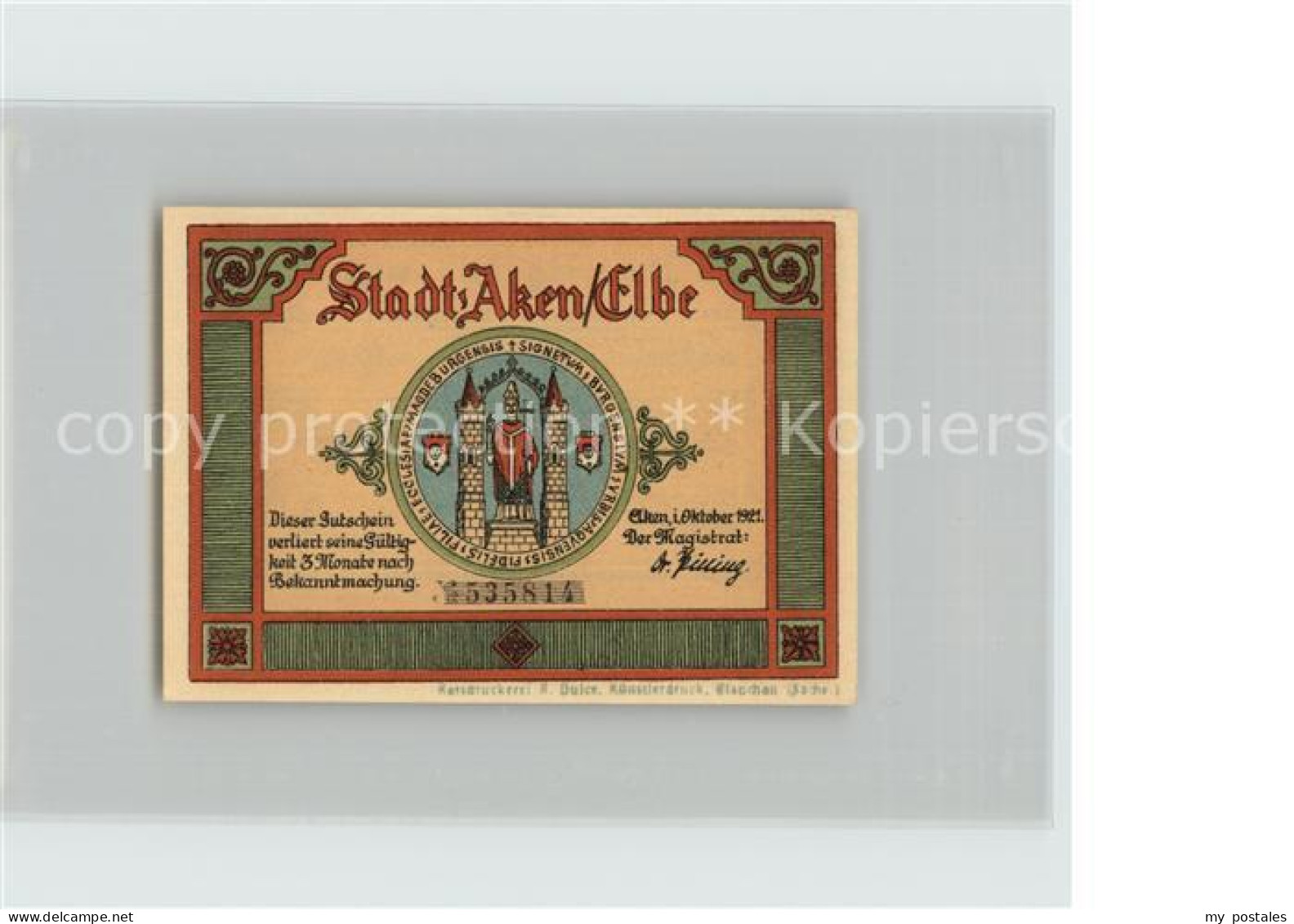 Aken Elbe 50 Pfennig