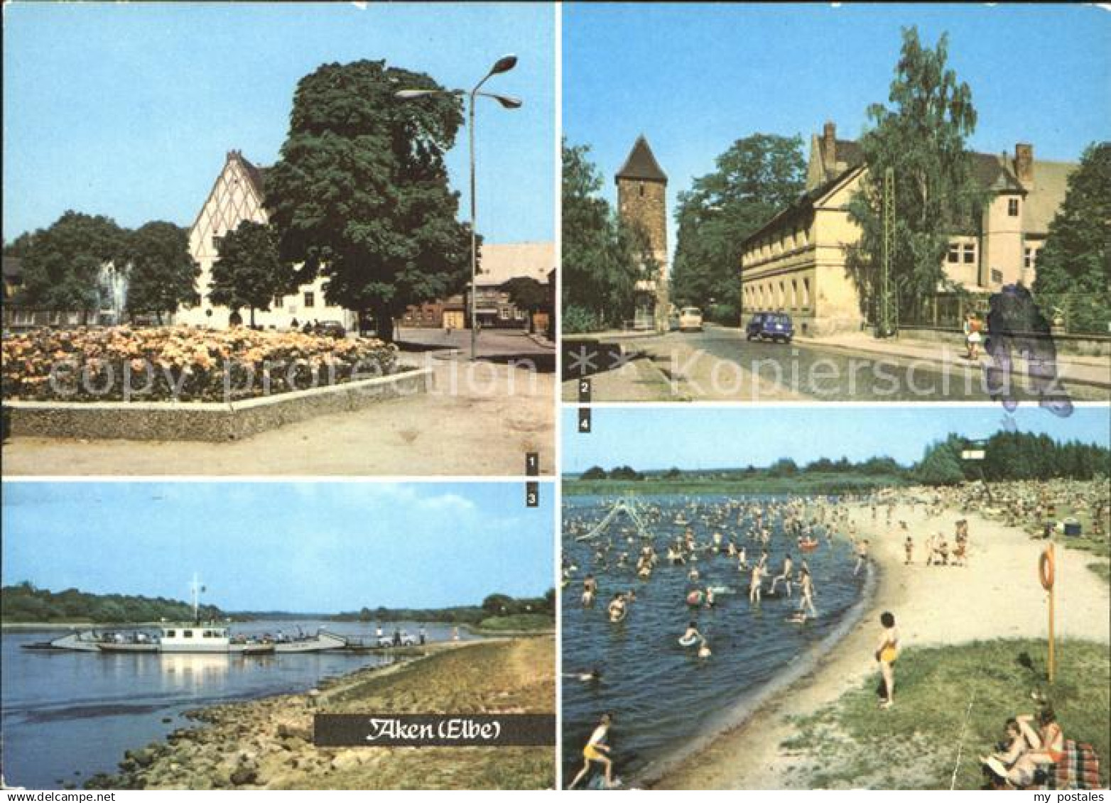 Aken Elbe Friedensplatz Burgstr An der Faehre Freibad Akazienteich
