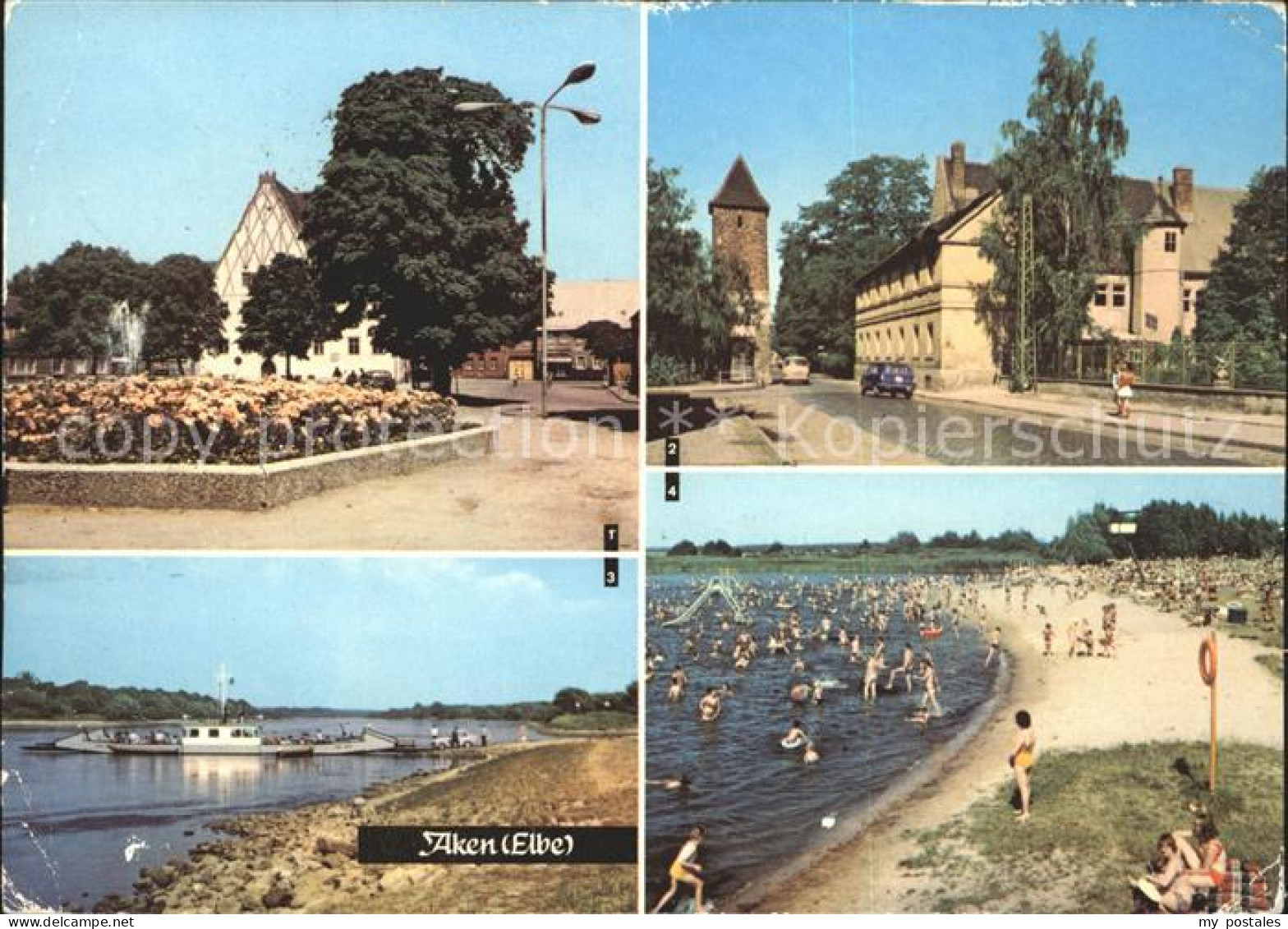 Aken Elbe Friedensplatz Burgstr An der Faehre Freibad Akazienteich