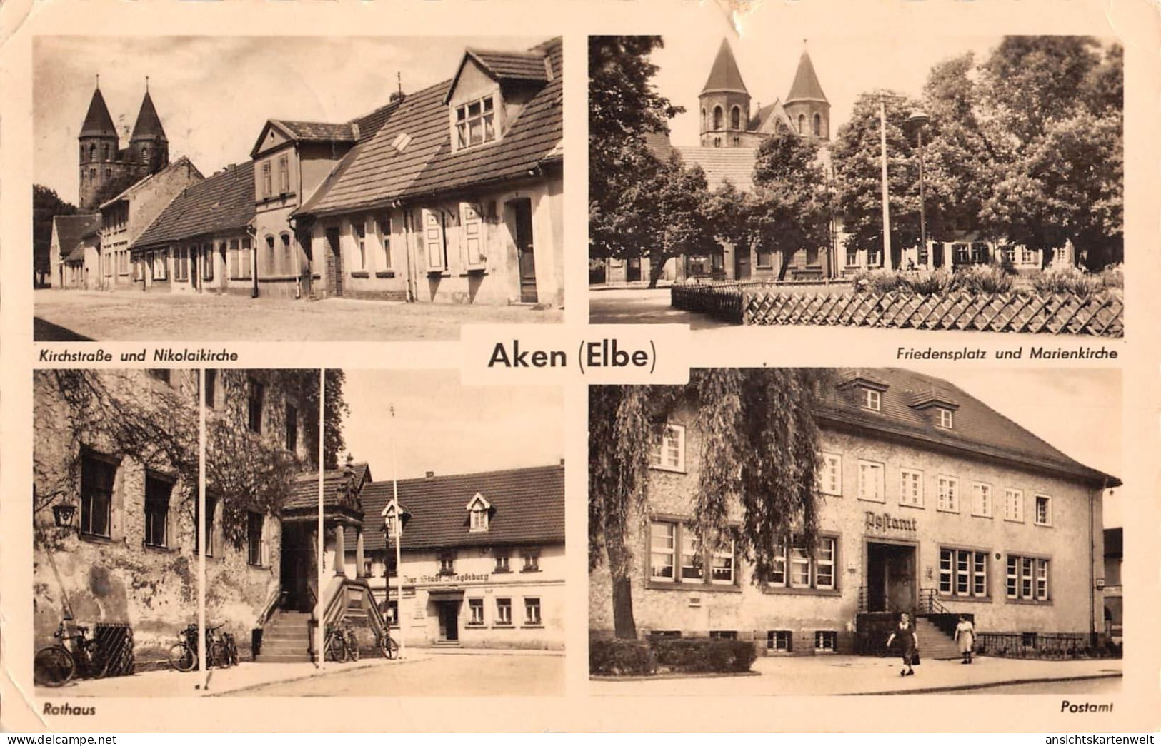 Aken (Elbe) Postamt, Rathaus, Kirchstraße,… gl1958 #176.930