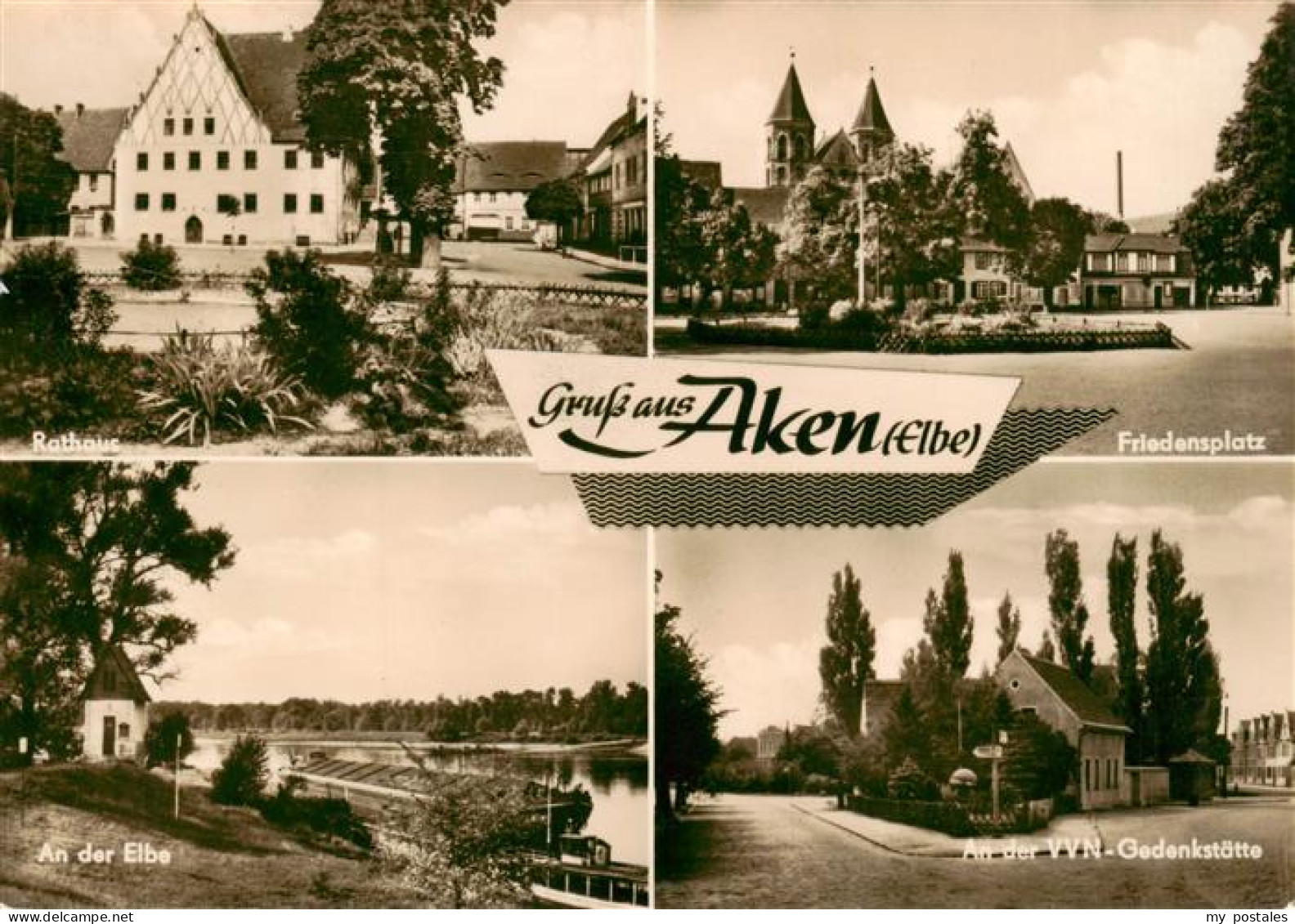 Aken Elbe Rathaus Friedensplatz Elbepartie VVN Gedenkstaette