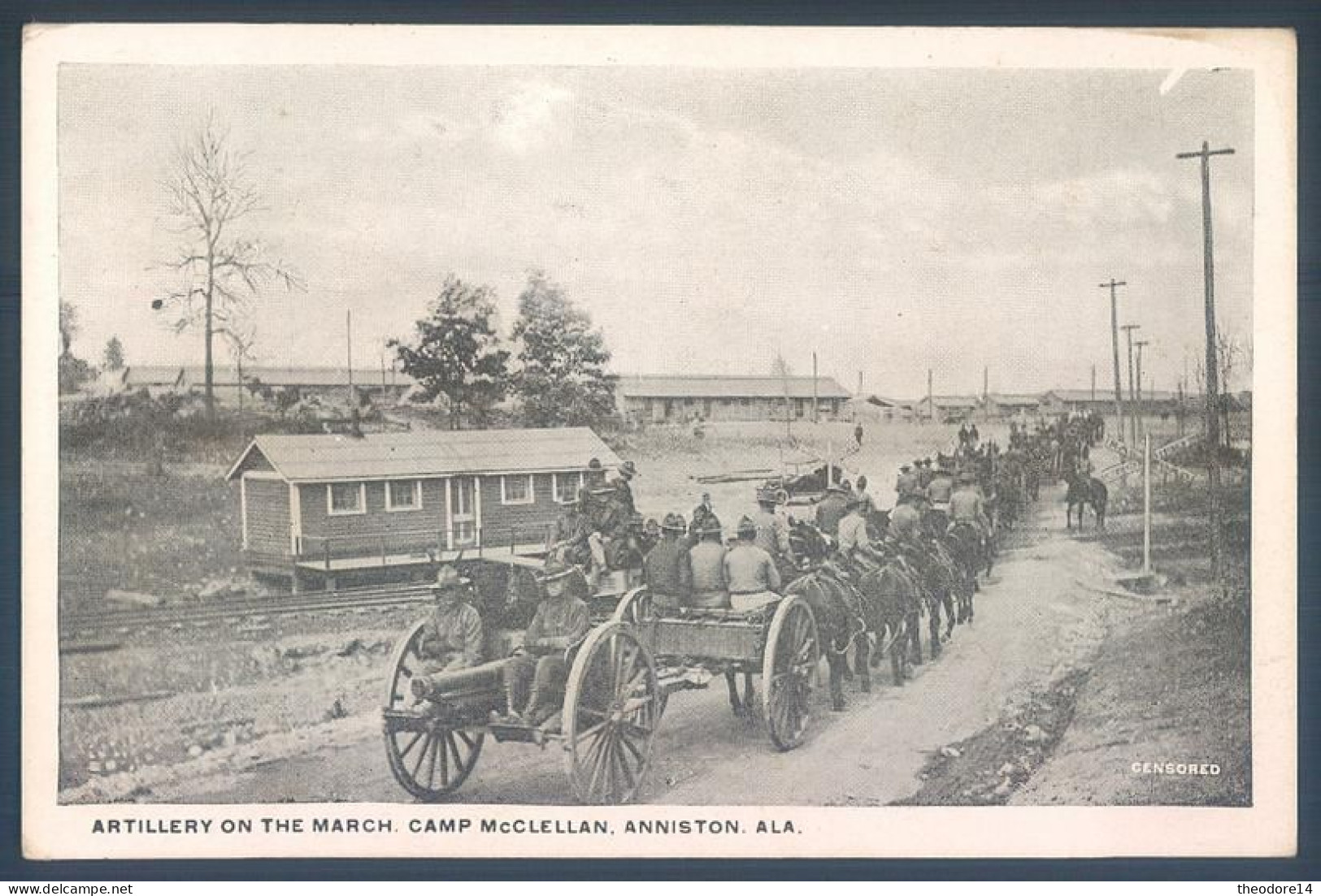 AL Alabama Artillery on the March McCLELLAN ANNISTON Ala Censored