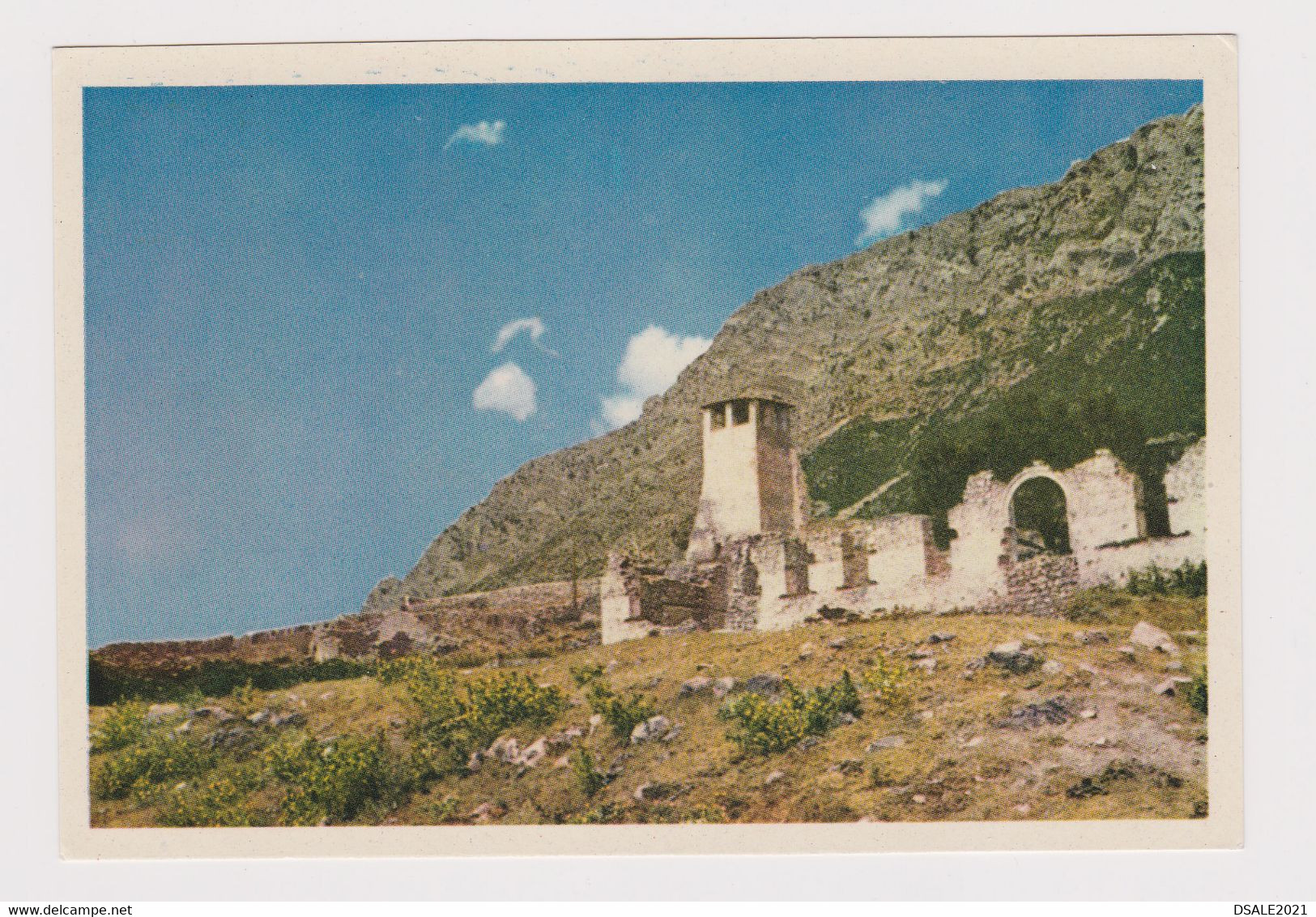 Albania Albanien Albanie Krujë Kruja Old Castle Ruins View Vintage 1950s Photo Postcard RPPc CPA (41107)