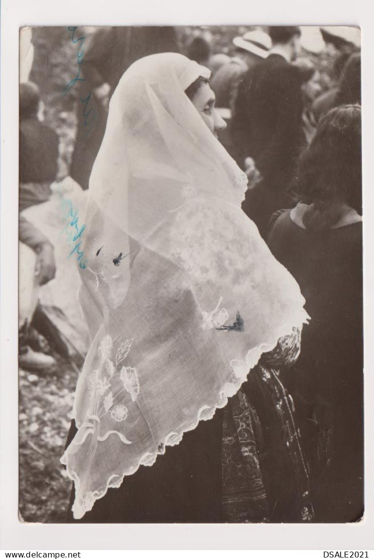 Albania Albanien Albanie SHKODER SCUTARI Woman w/Traditional Catholic Costume, Vintage 1950s Photo Postcard RPPc /20984