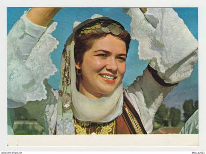 Albania Albanien Albanie Albanian Native Folklore Woman with National Costume 1980s Photo Postcard RPPc CPA (8186)